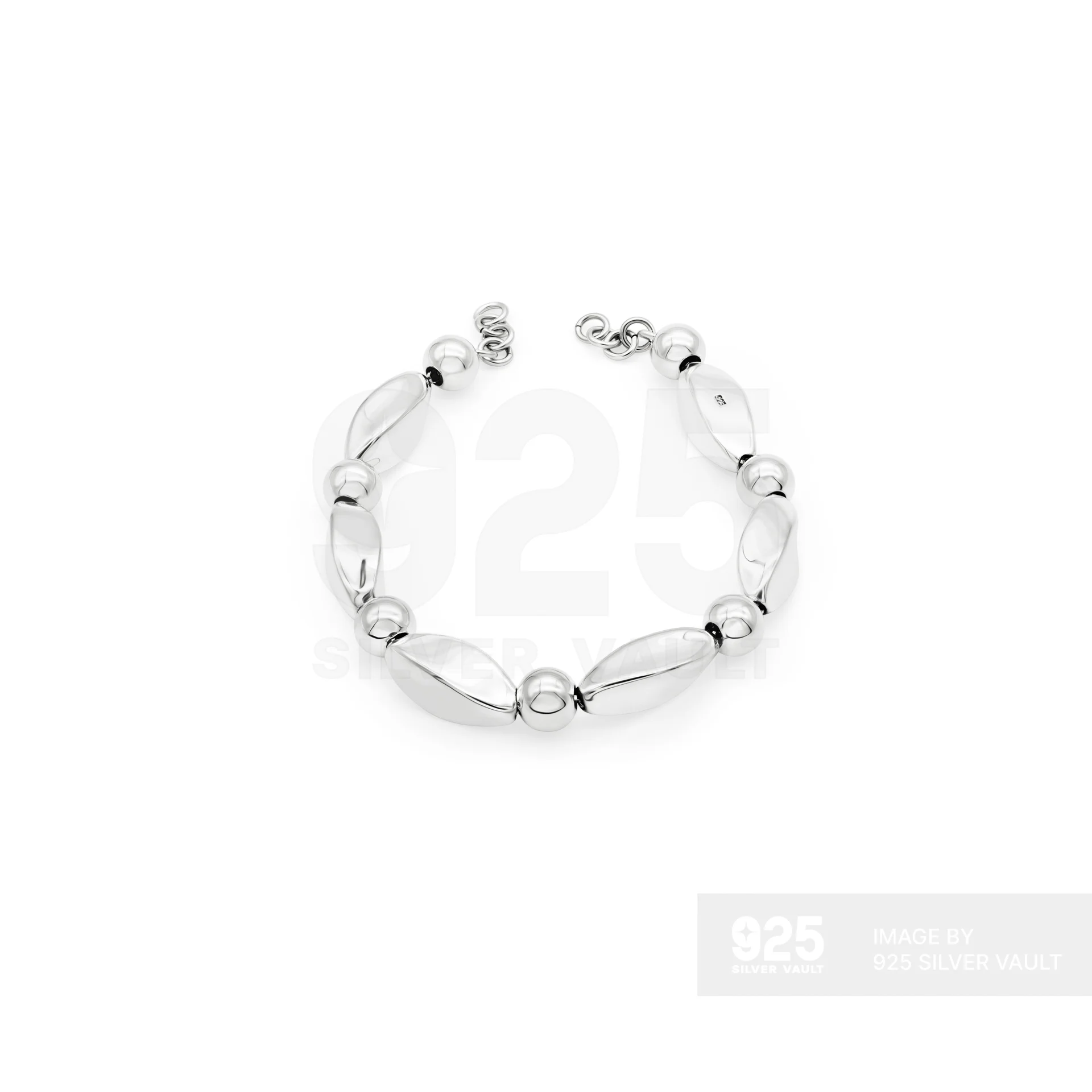 Twisted Oval Bead Link Bracelet