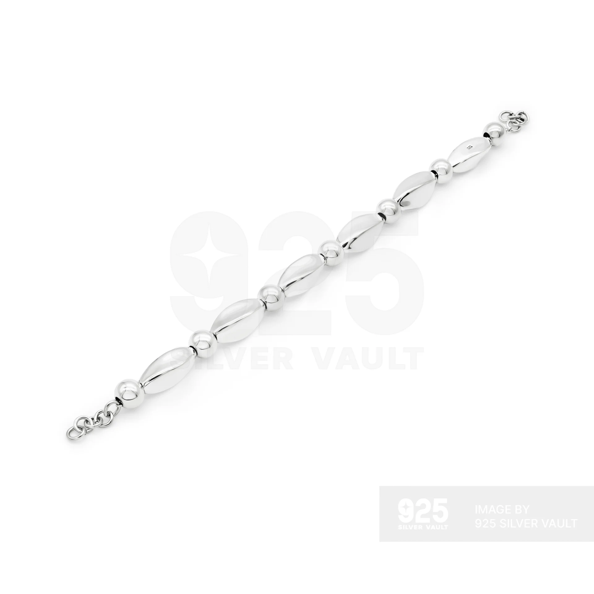 Twisted Oval Bead Link Bracelet - Image 2