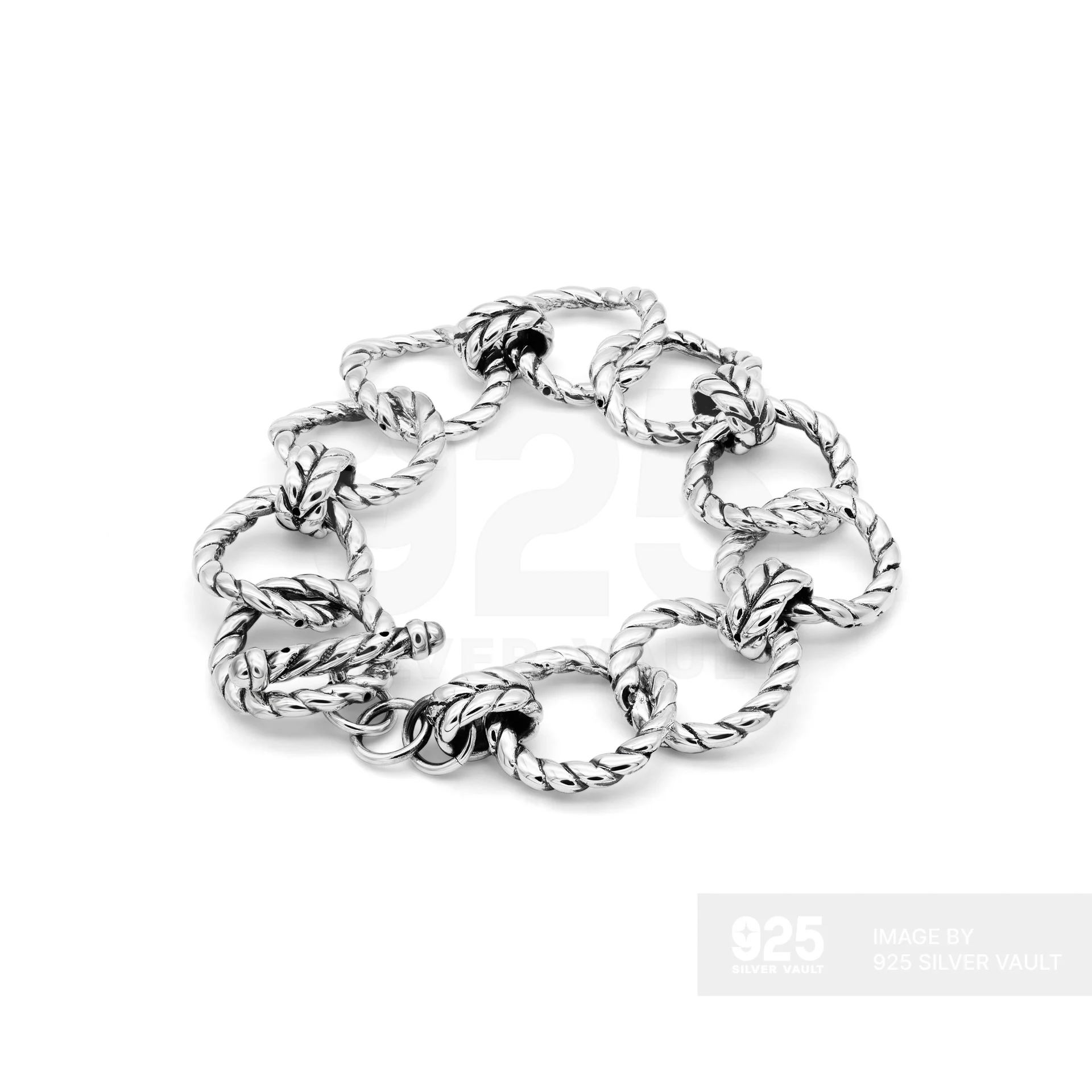Twisted Rope Oval Link Chain Bracelet