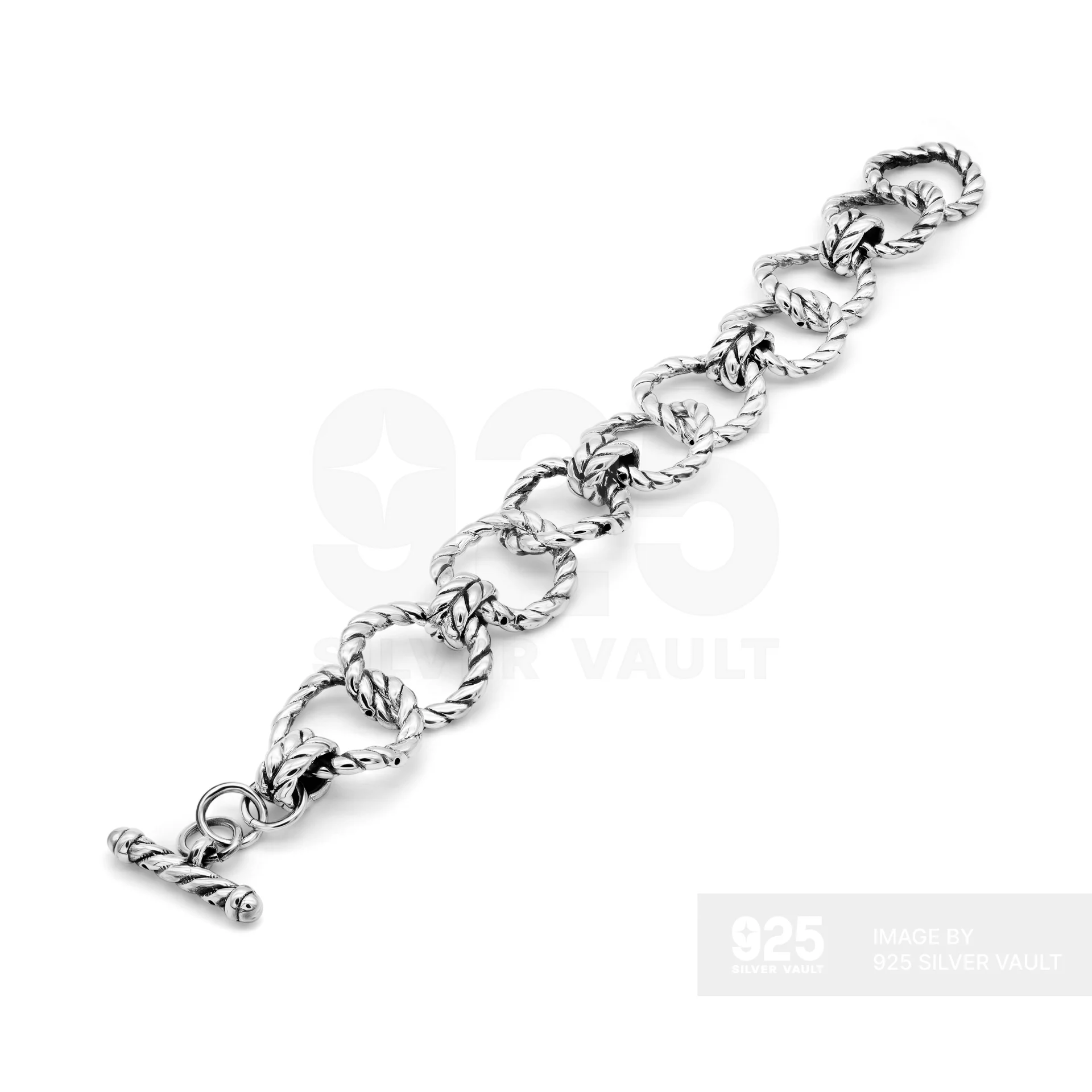 Twisted Rope Oval Link Chain Bracelet - Image 2