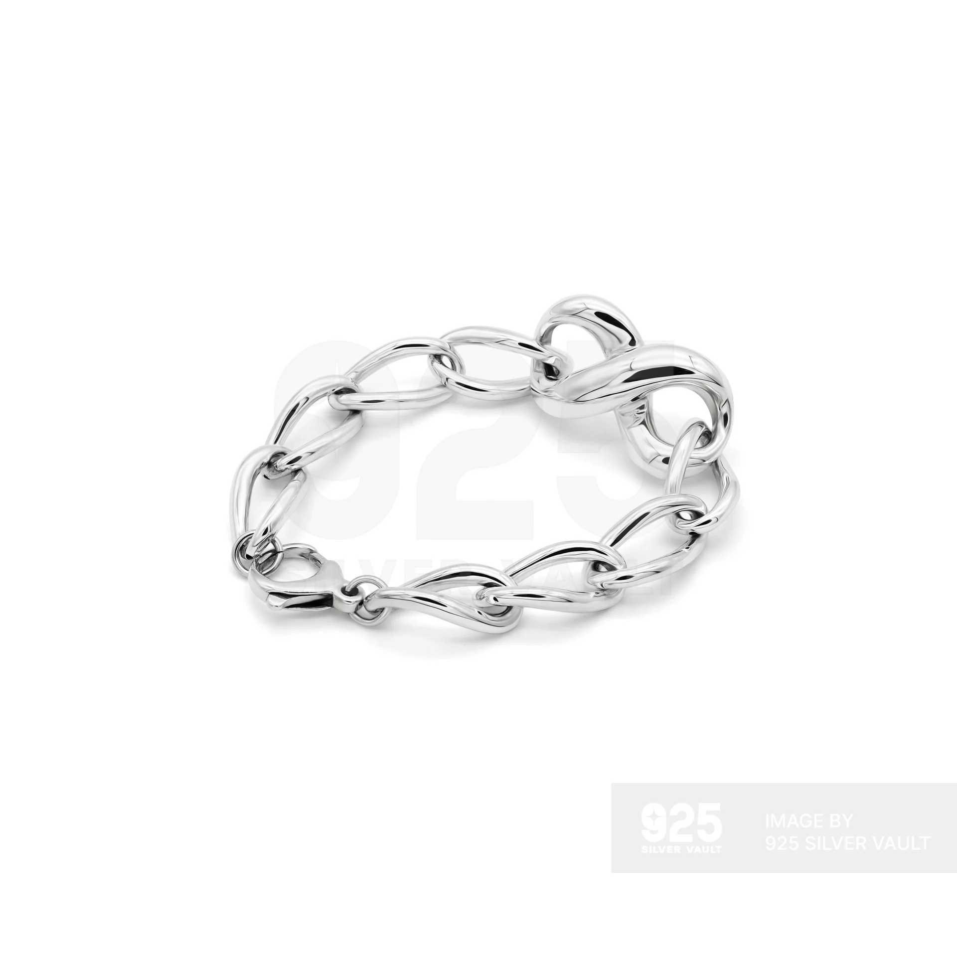 Elongated Oval with Infinity Statement Chain Bracelet