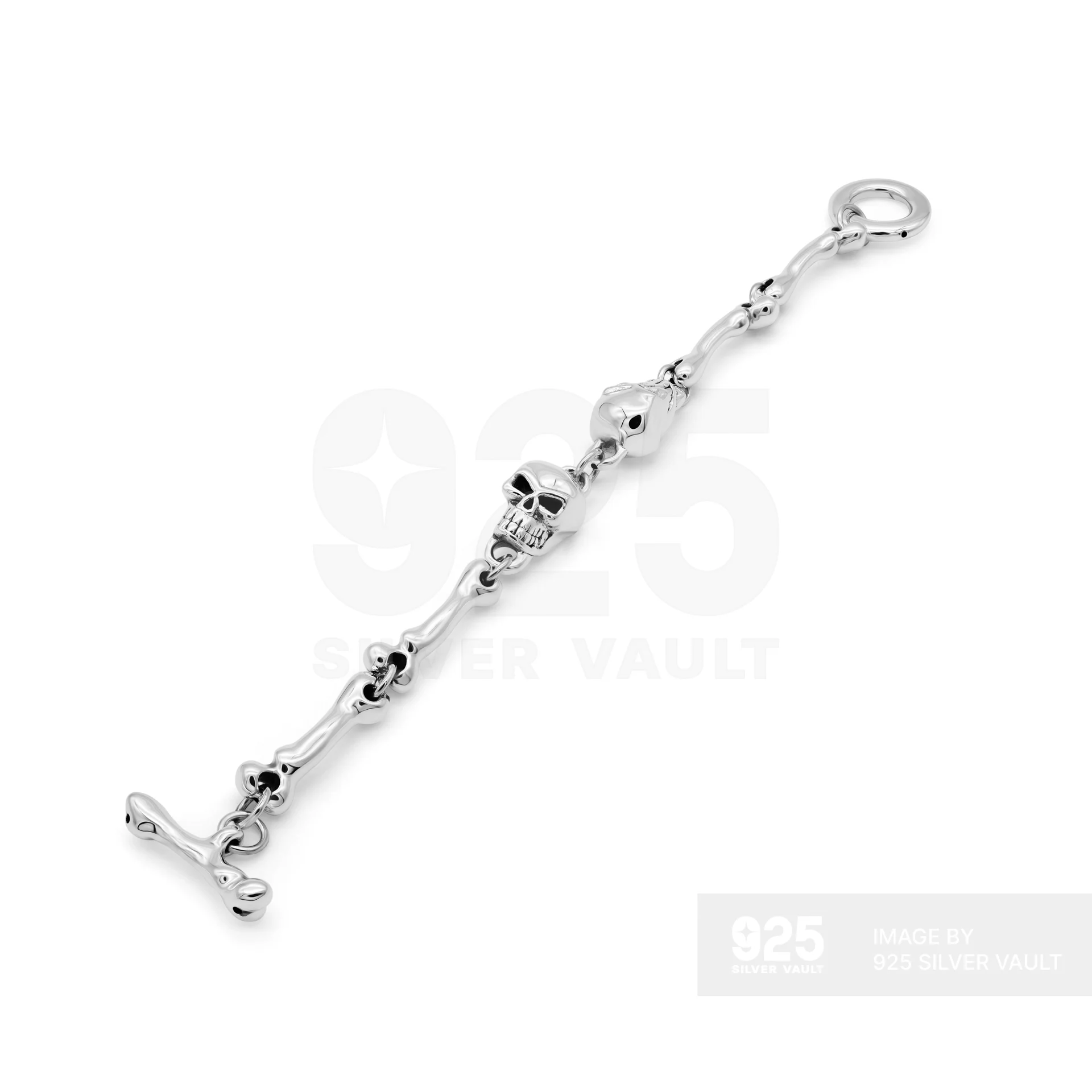 Skull and Bone Chain Bracelet - Image 2