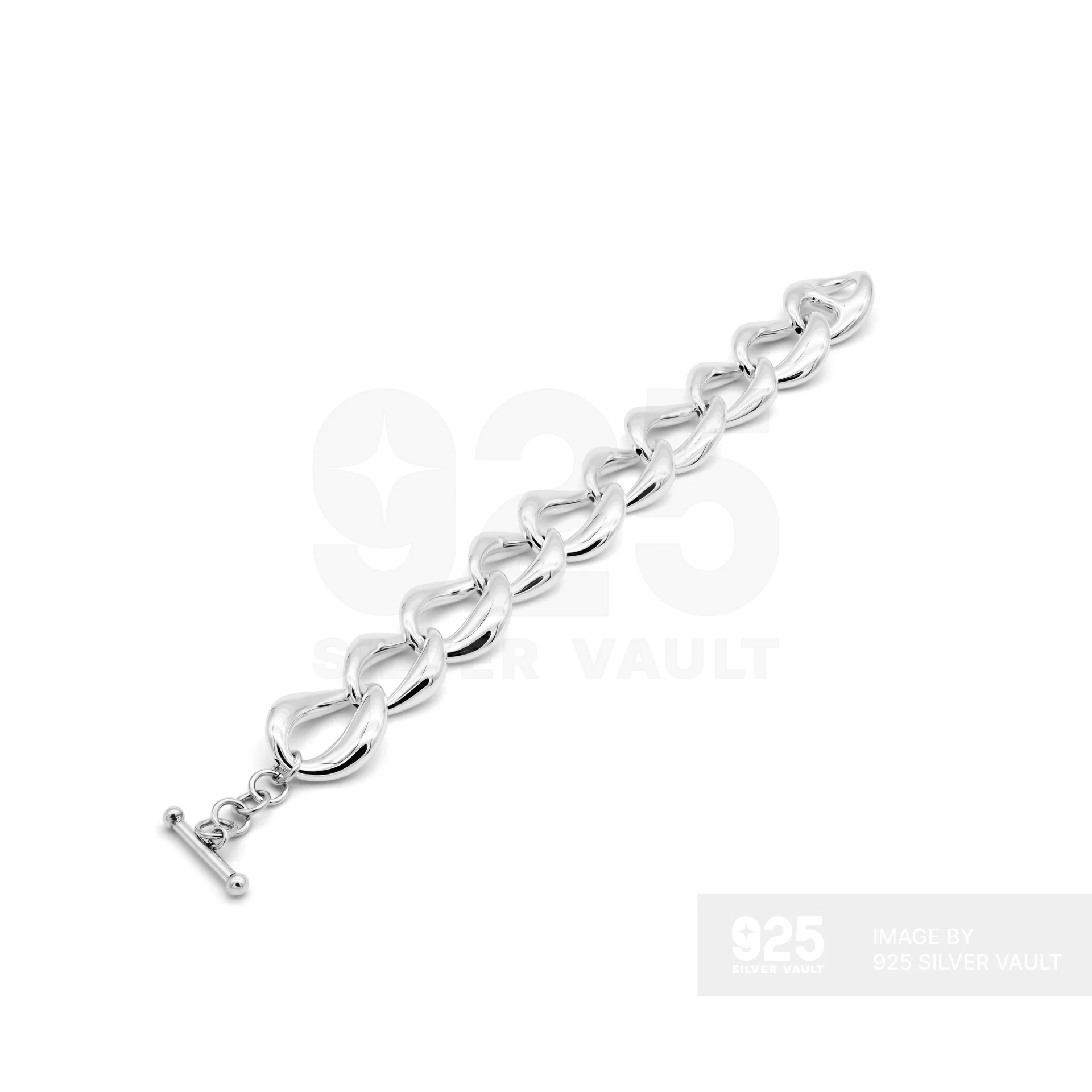 Medium Contoured Curb Chain Bracelet
