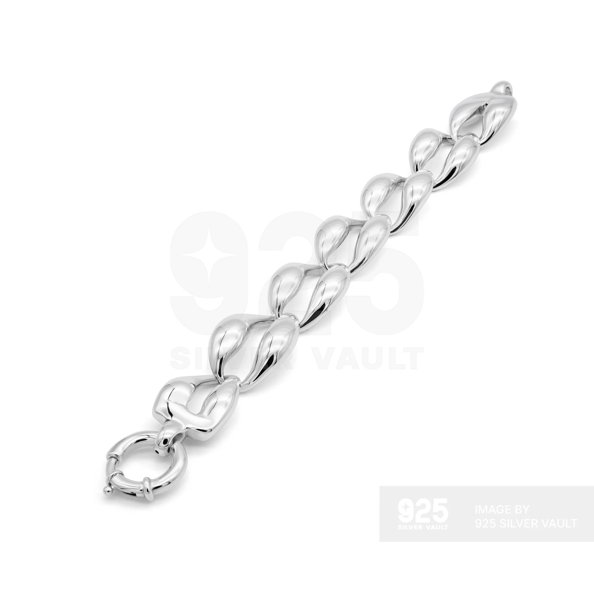 Curved Oval Link Chain Bracelet