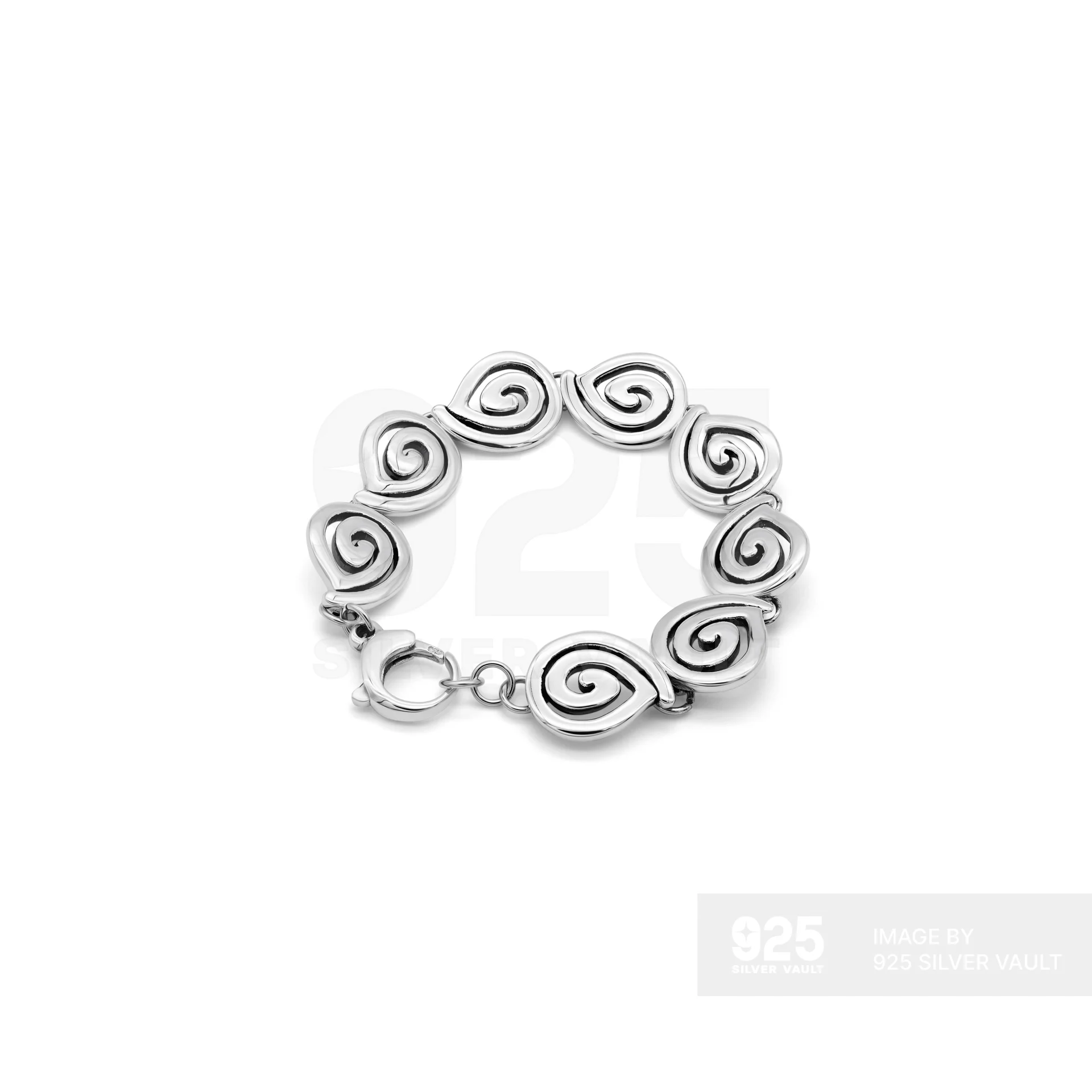 Spiral Teardrop Link Chain Bracelet - Image 2
