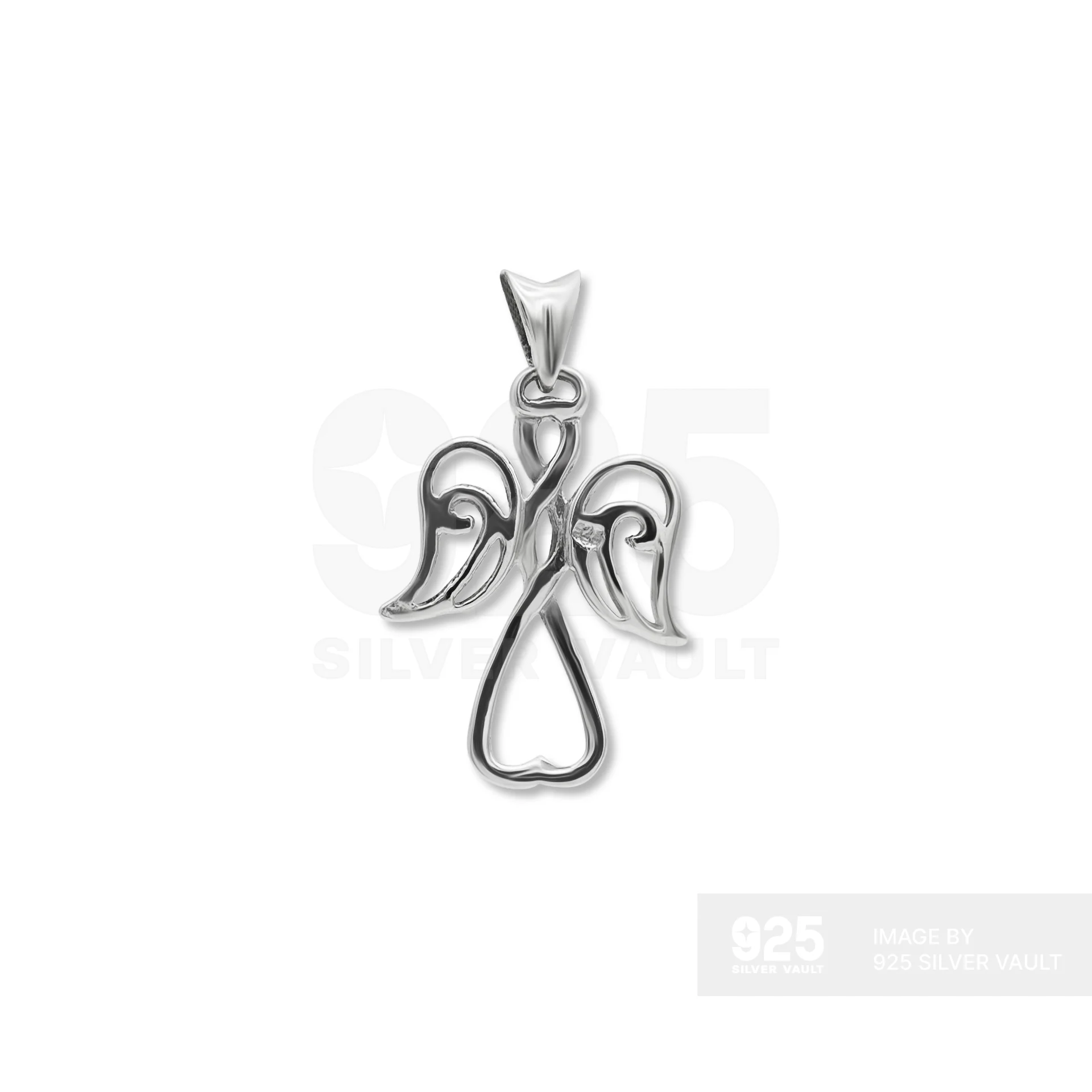 Silhouette Angel Silver Pendant