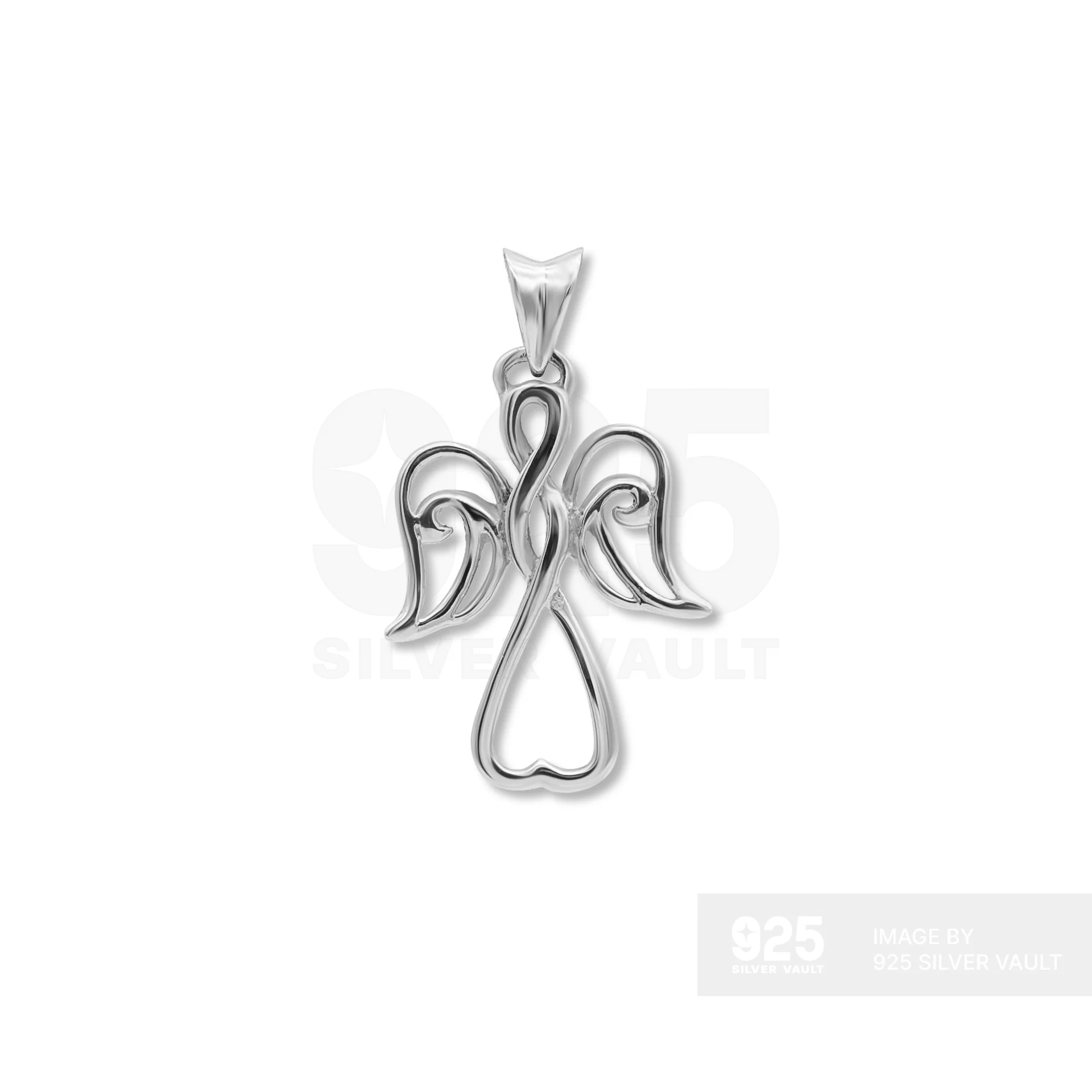 Silhouette Angel Silver Pendant - Image 2