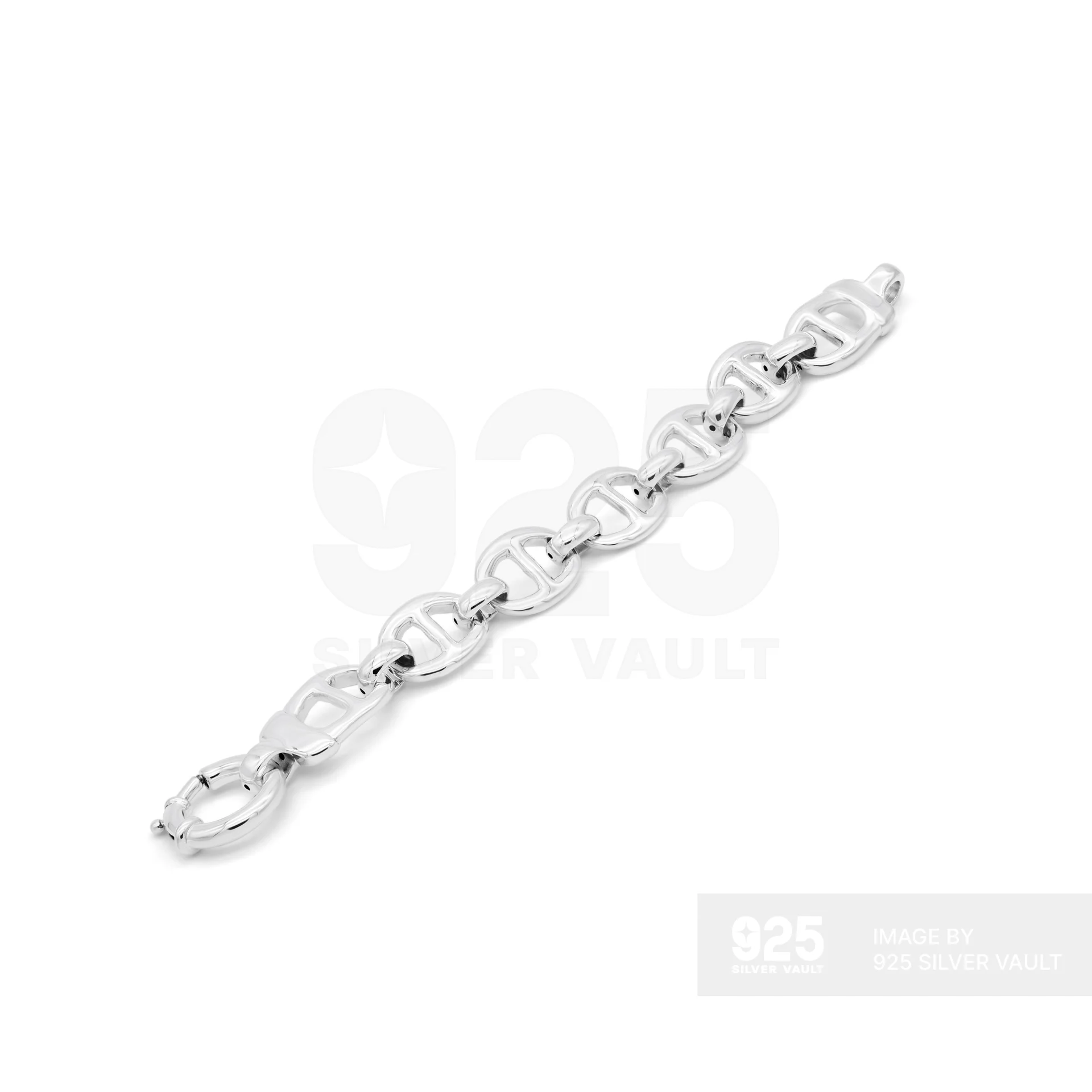 Large Center-Bar Oval Link Chain Bracelet
