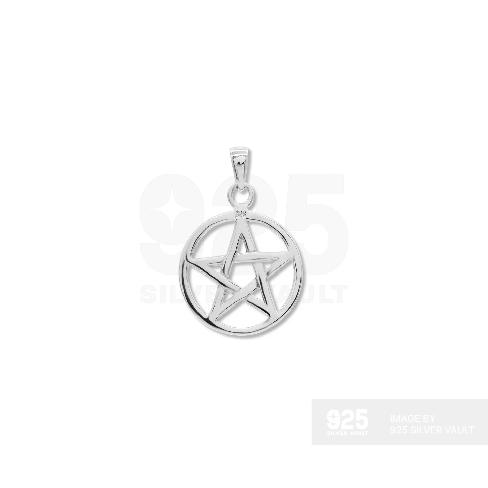 Pentagram Circle Silver Pendant