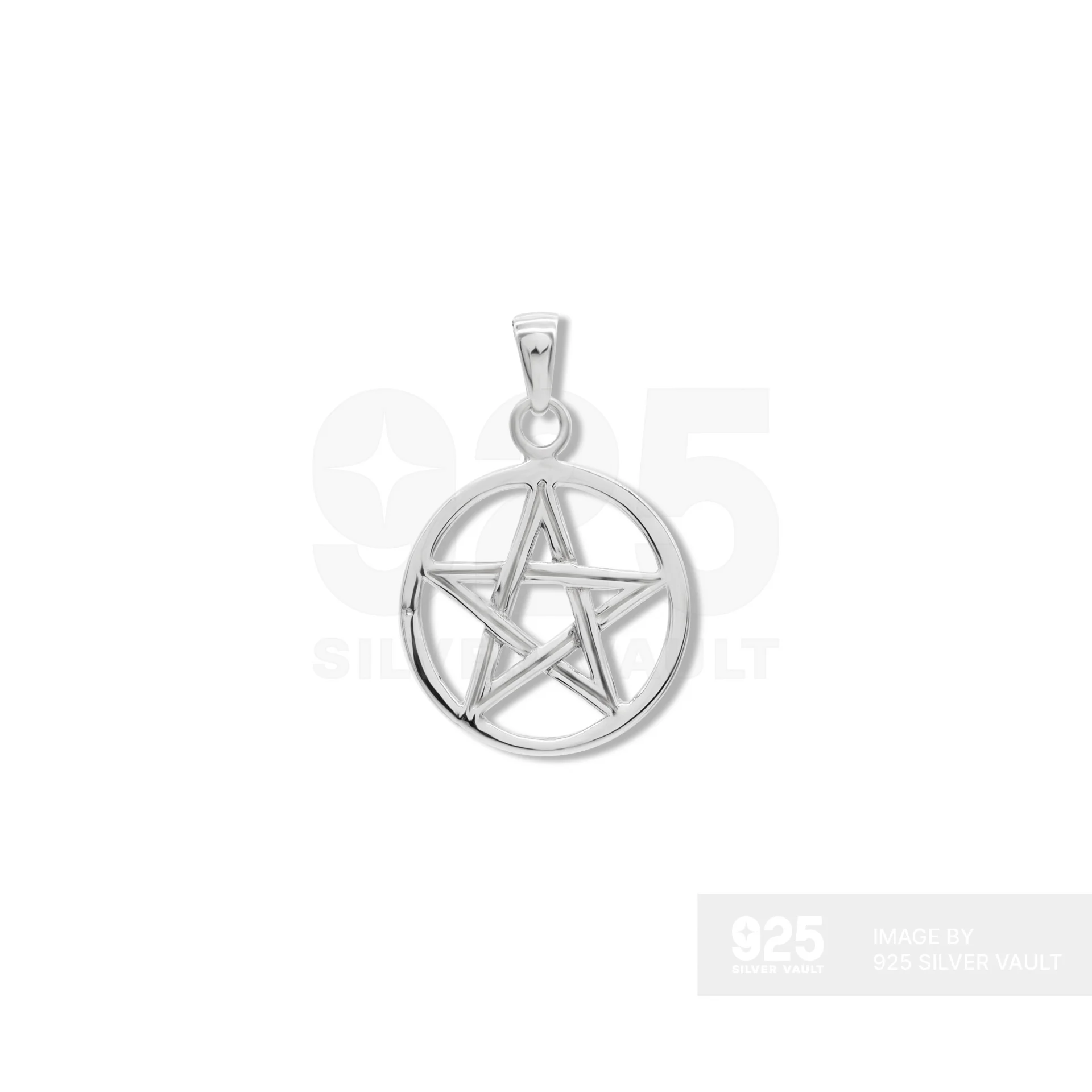 Pentagram Circle Silver Pendant - Image 2