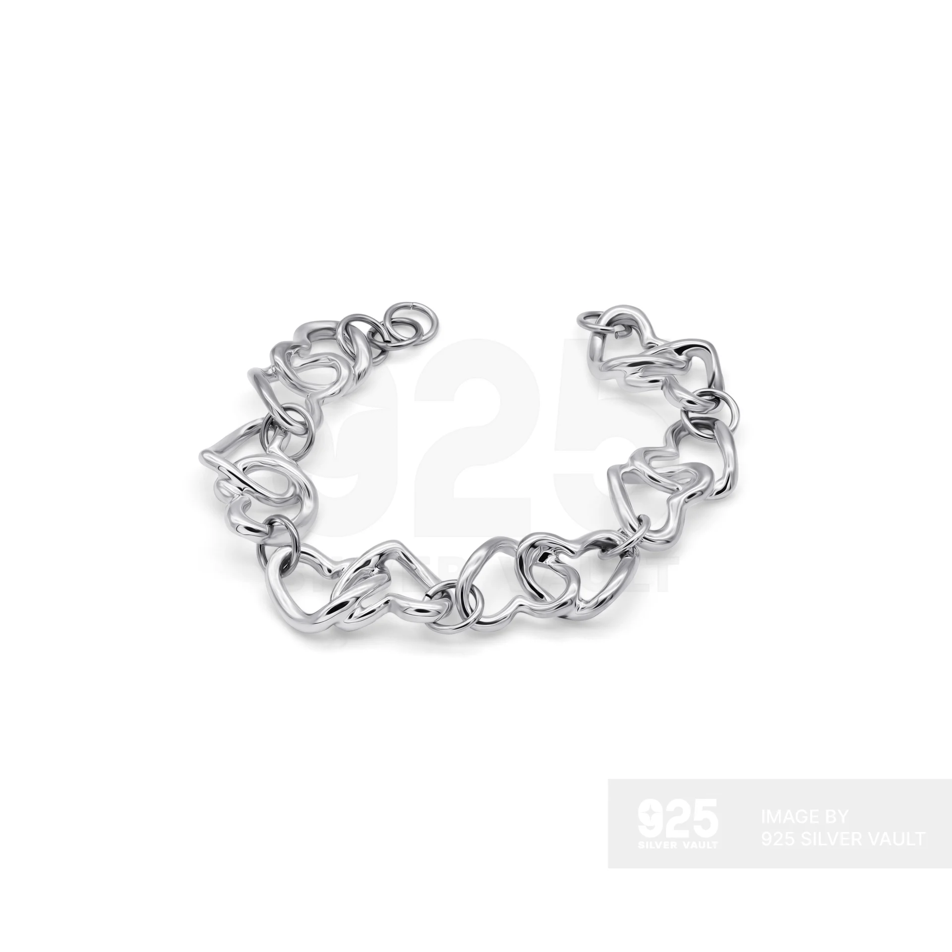 Twisted Heart Chain Bracelet – Interlinked Design