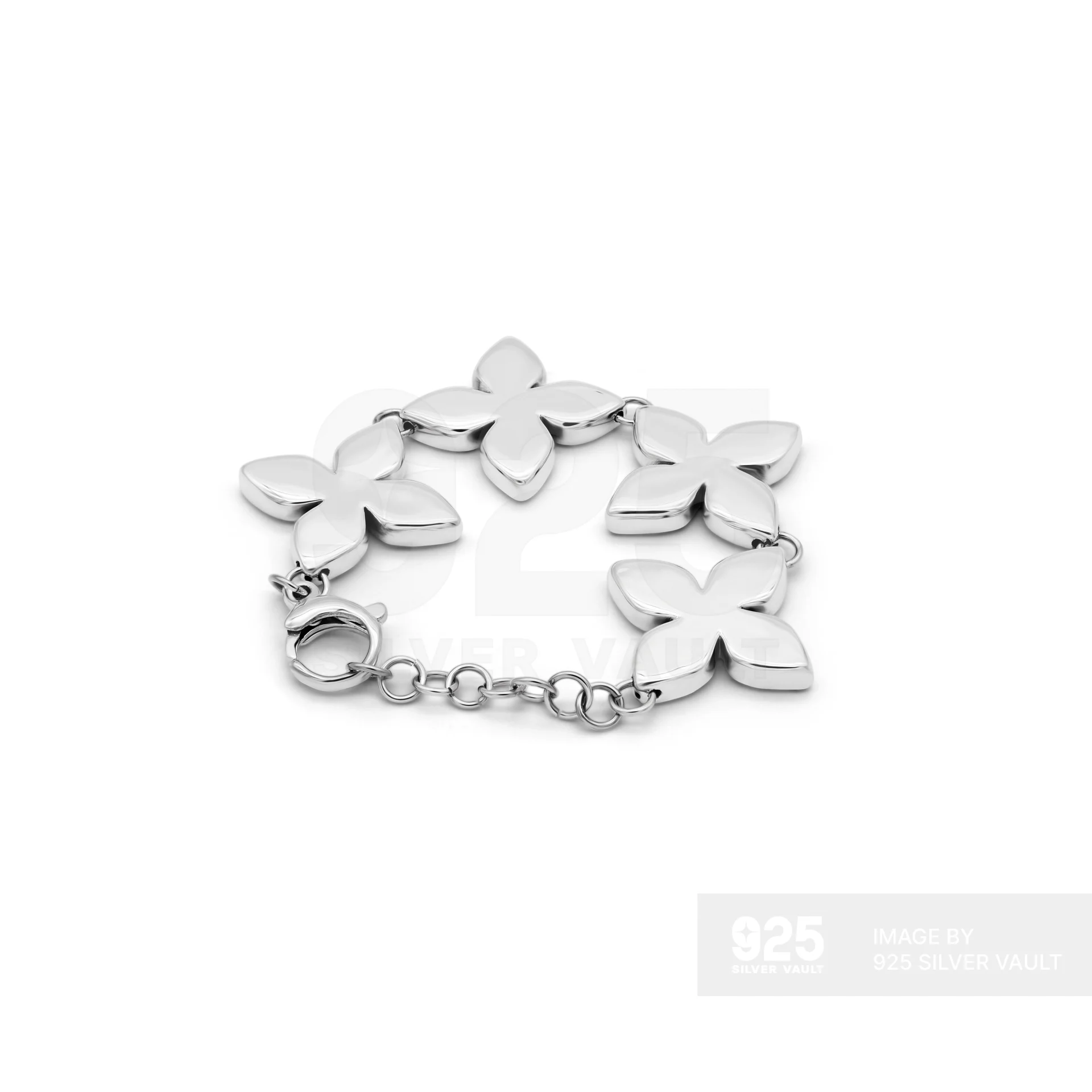 Simplified Four-Petal Flower Chain Bracelet