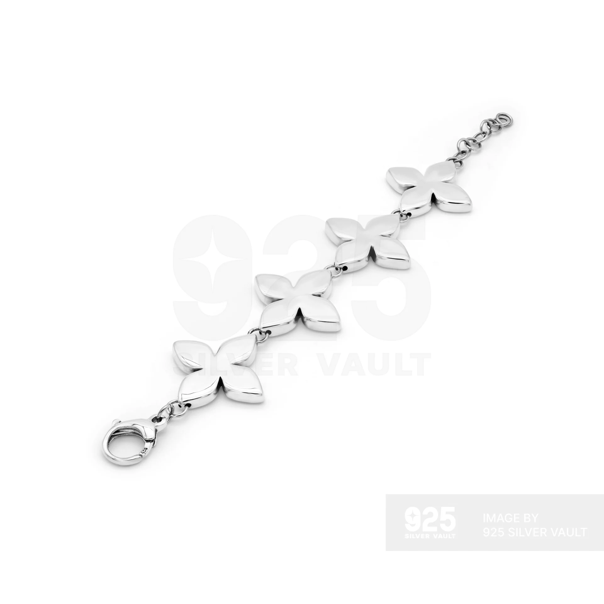 Simplified Four-Petal Flower Chain Bracelet - Image 2