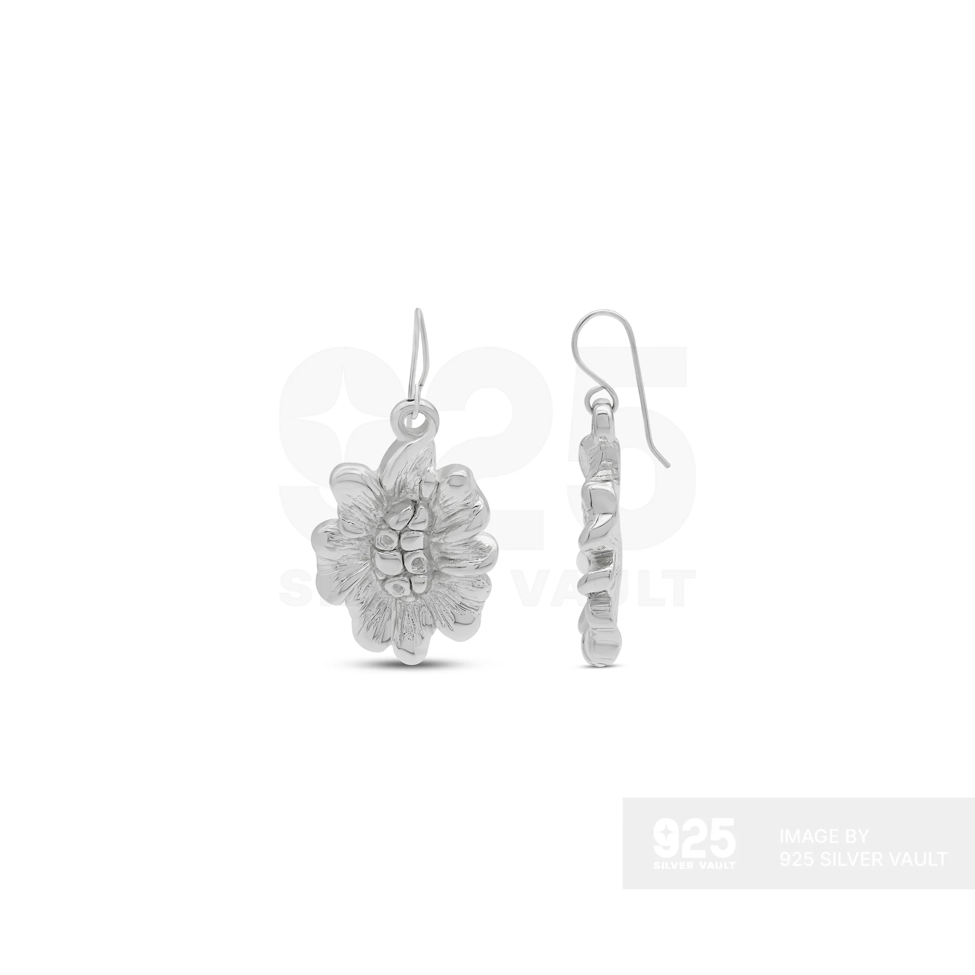 Textured Layered Flower Drop Earrings