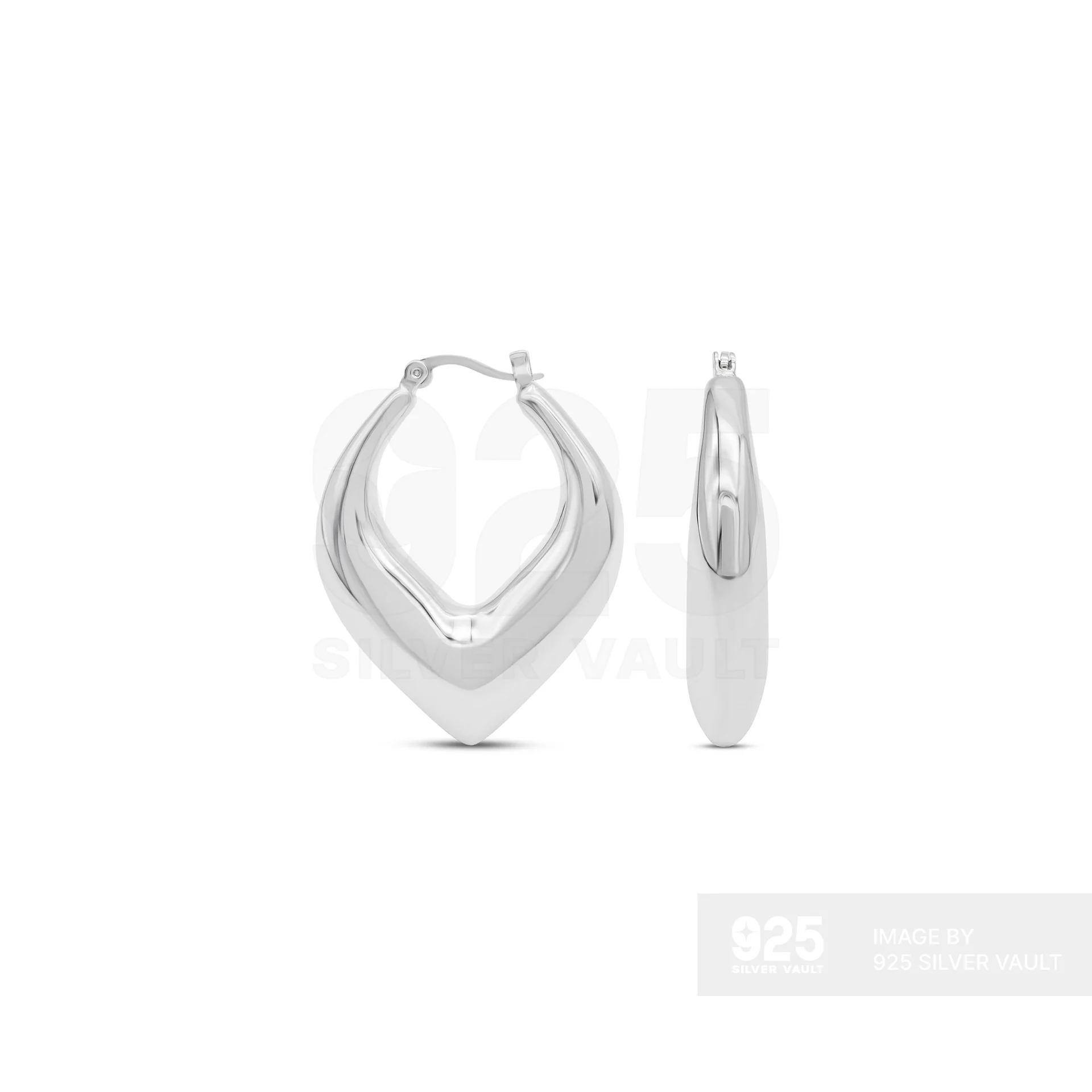 Plain Pointed Bottom Hoop Earrings
