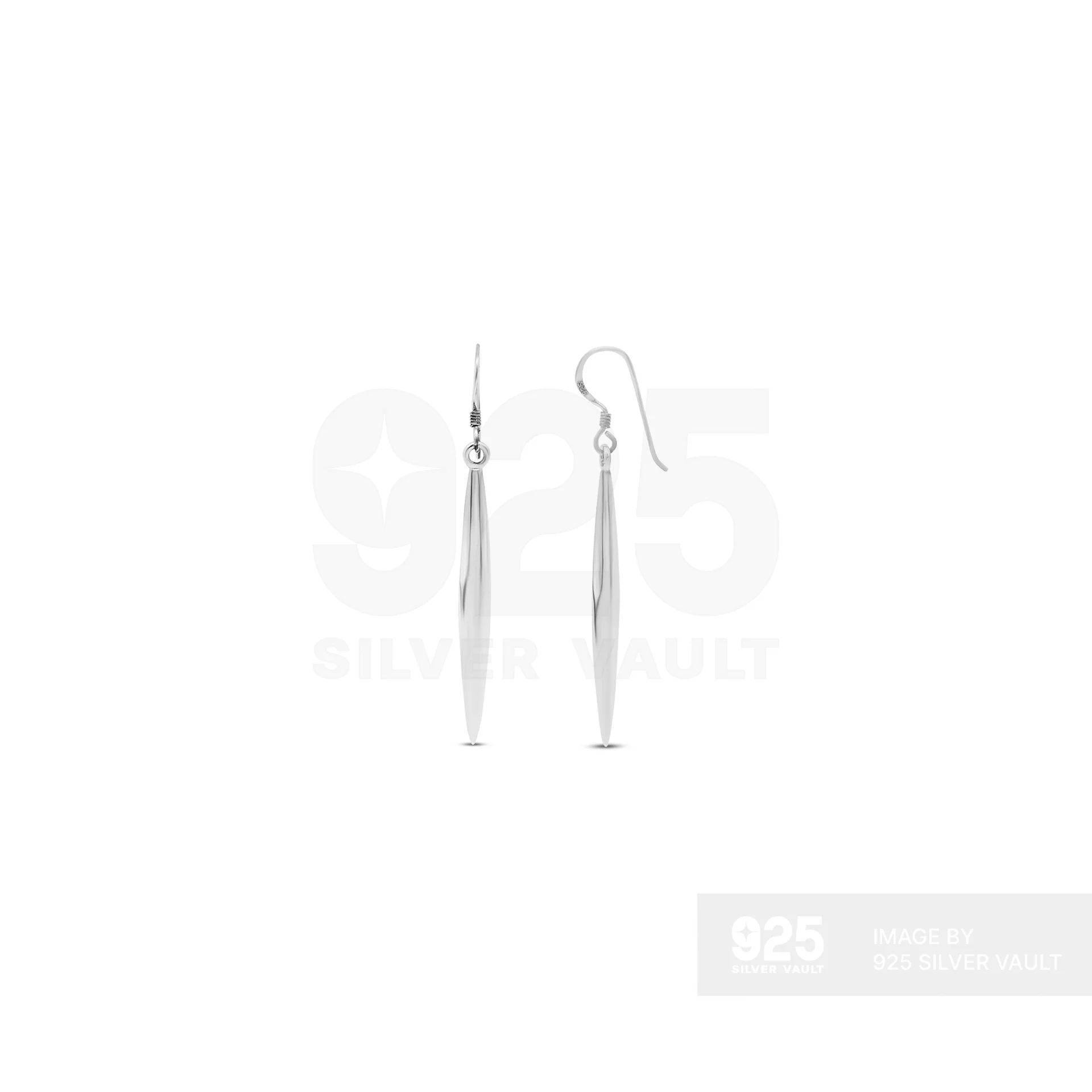 Plain Long Navette Drop Earrings