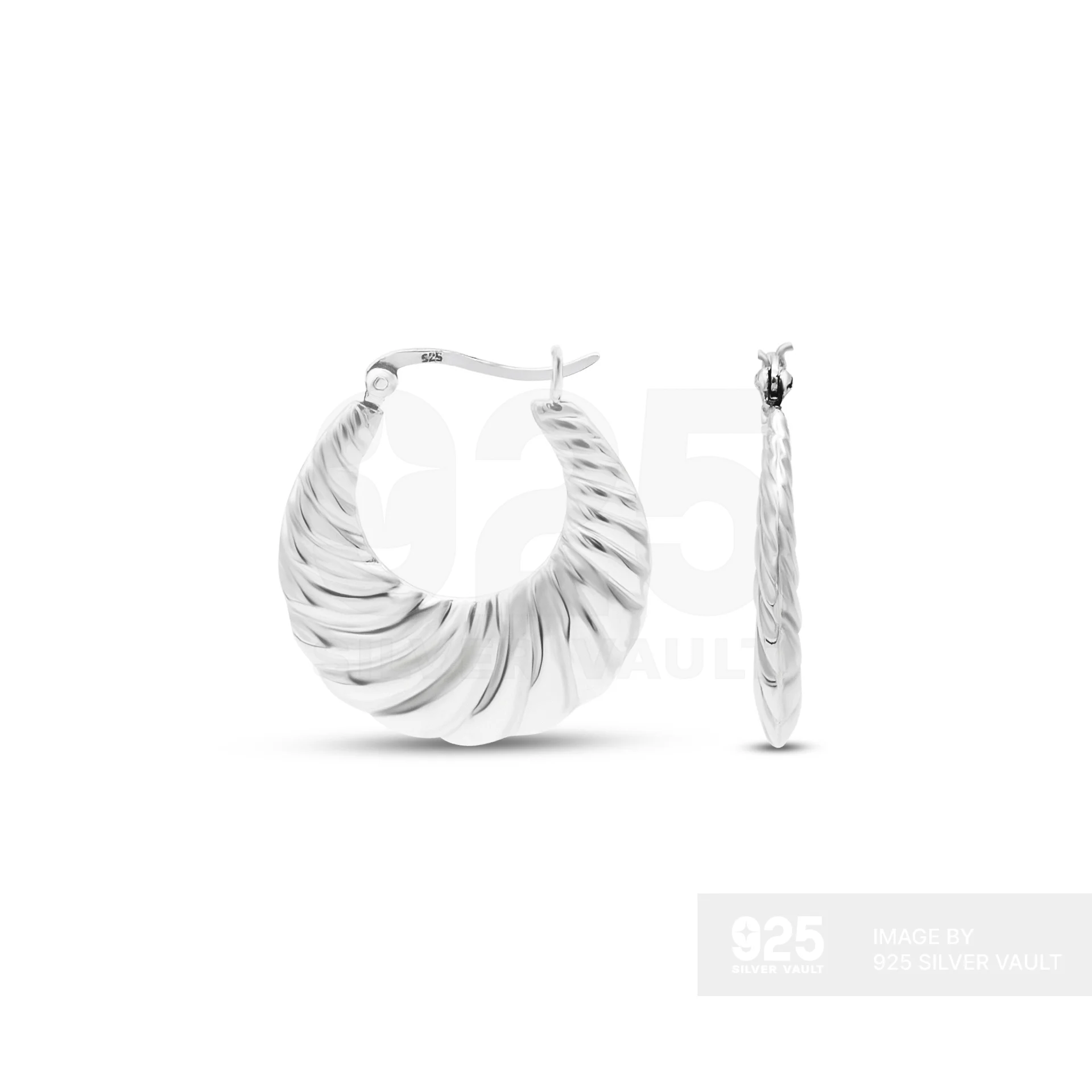 Twisted Shrimp Round Hoop Earrings