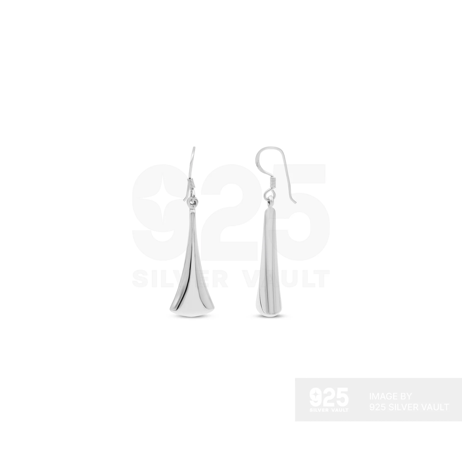 Plain Closed Cone Drop Earrings