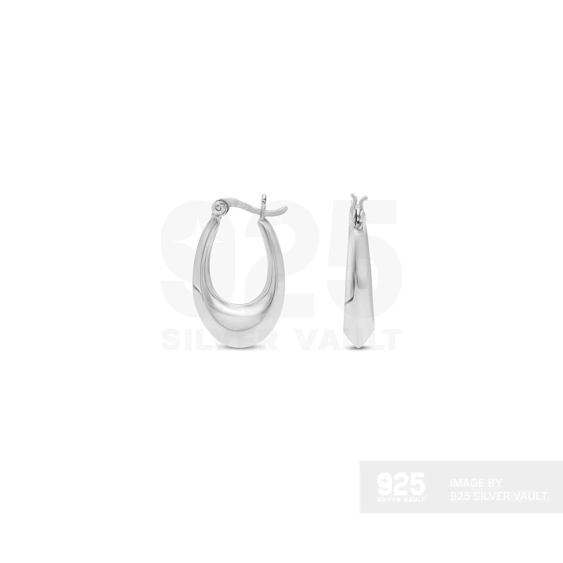 U-Shape Weighted Bottom Tapered Hoop Earrings