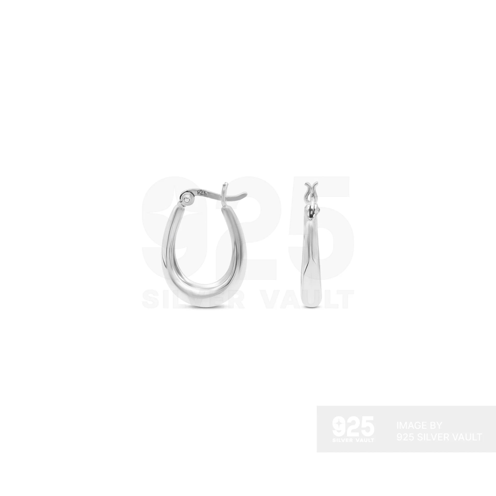 Plain Tapered U-shape Hoop Earrings