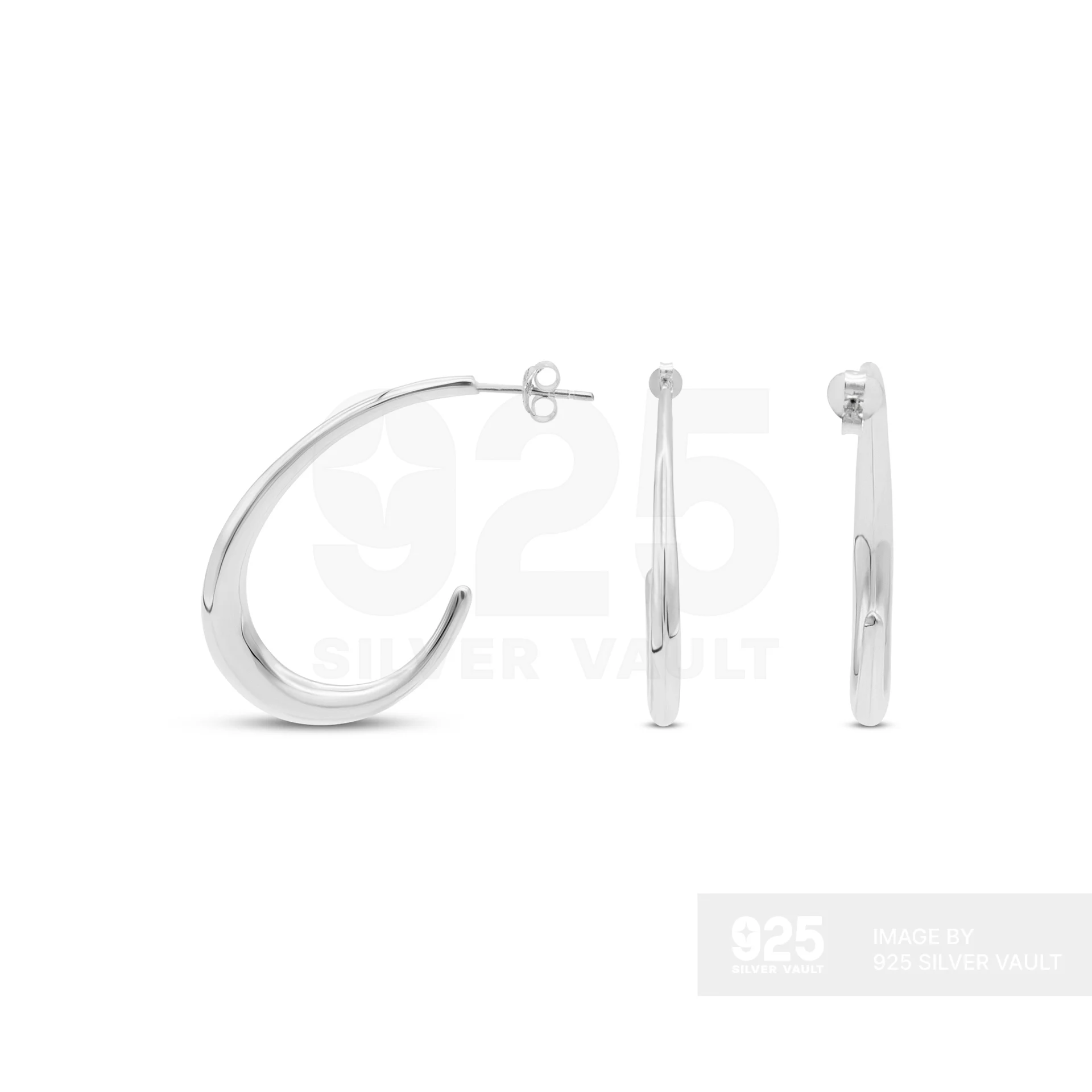 Plain Curved Hoop Earrings