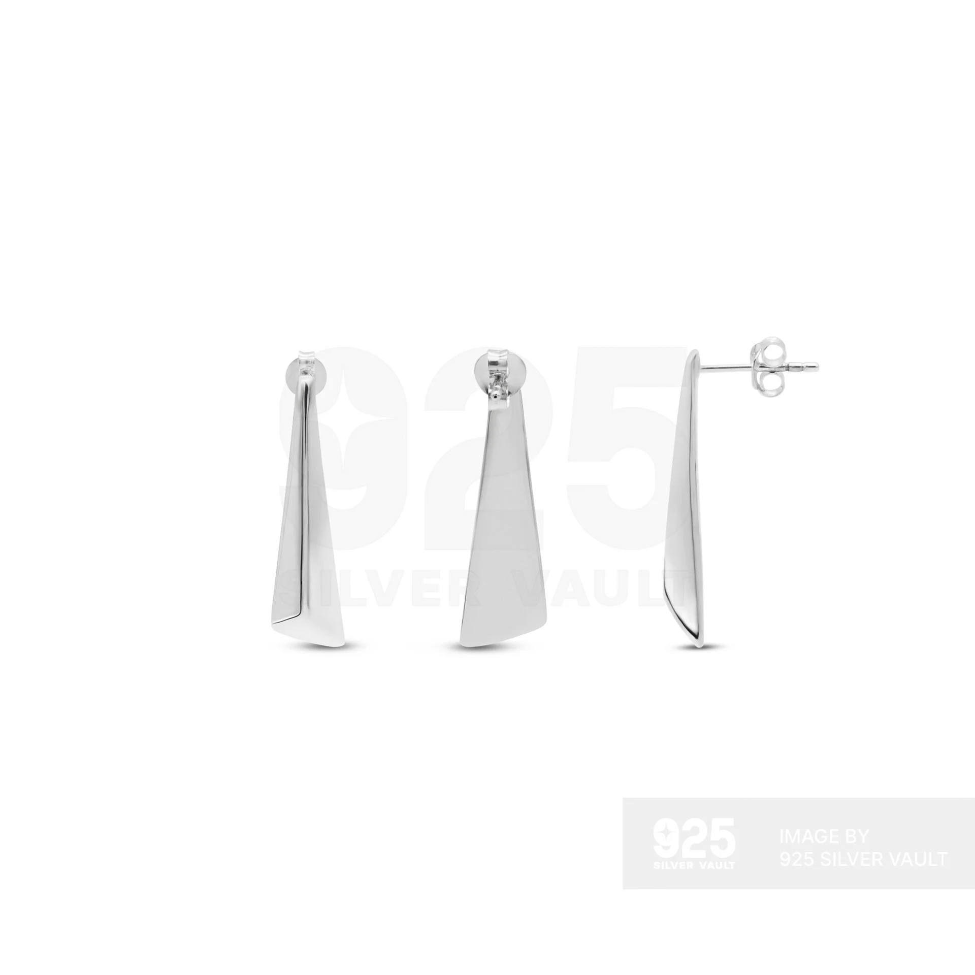 Plain Elongated Triangle Drop Earrings
