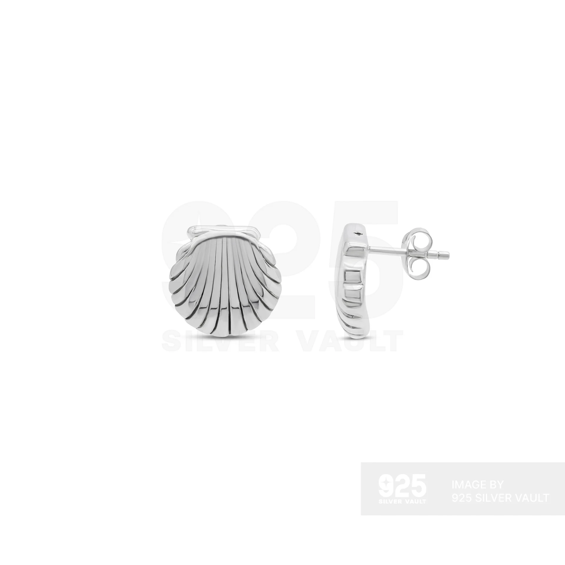 Scallop Shell Stud Earrings