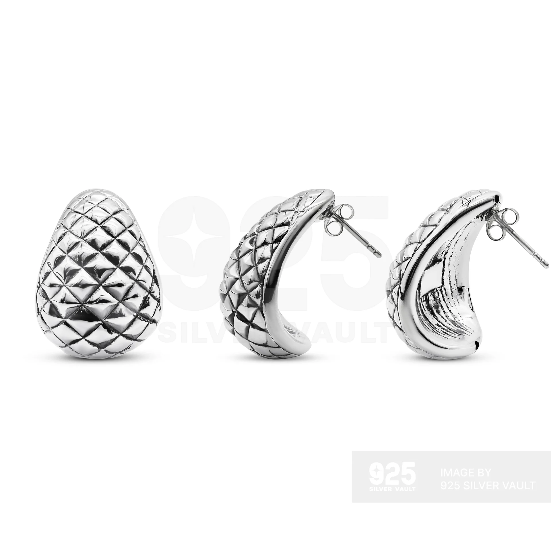 Lattice Teardrop Stud Earrings