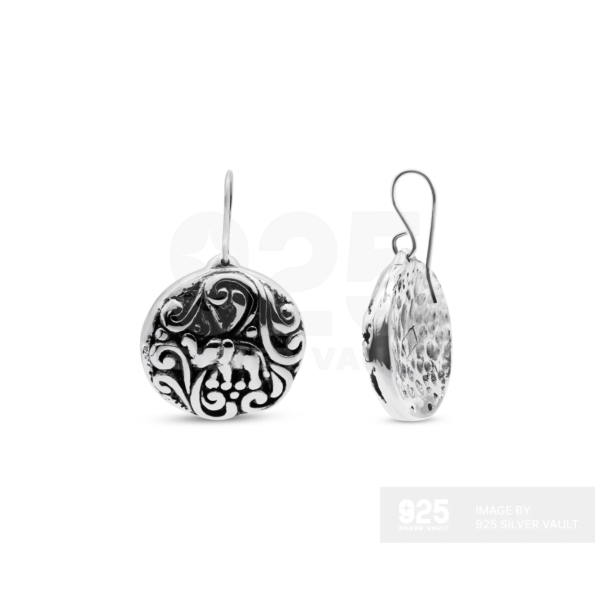 Filigree Scroll Round Drop Earrings