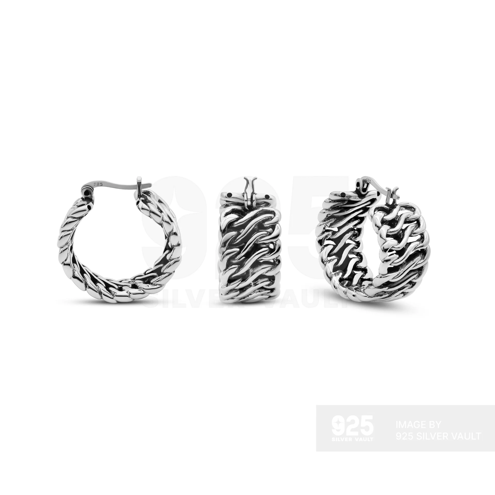 Chunky Woven Flat Round Hoop Earrings