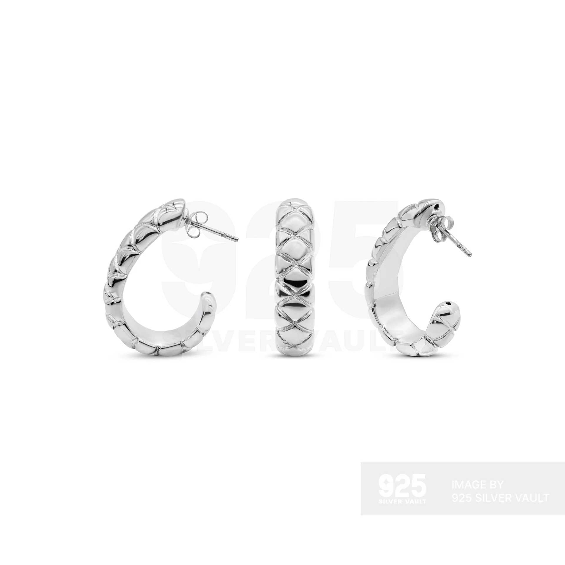 Cross-Hatched Stud Earrings