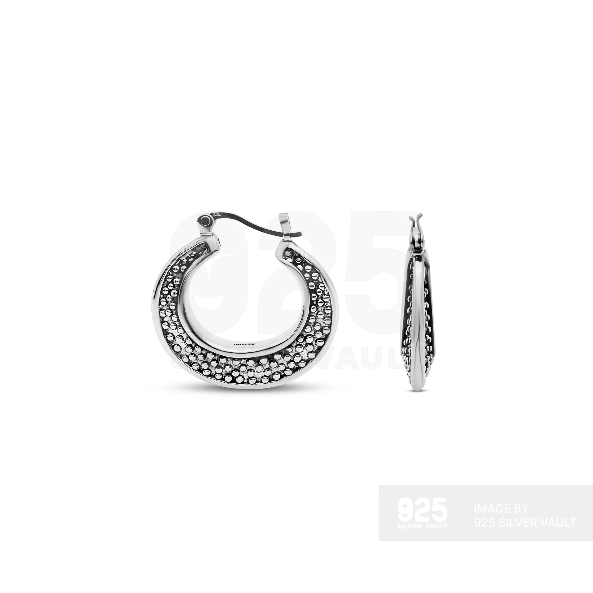 Beaded-Like Round Hoop Earrings