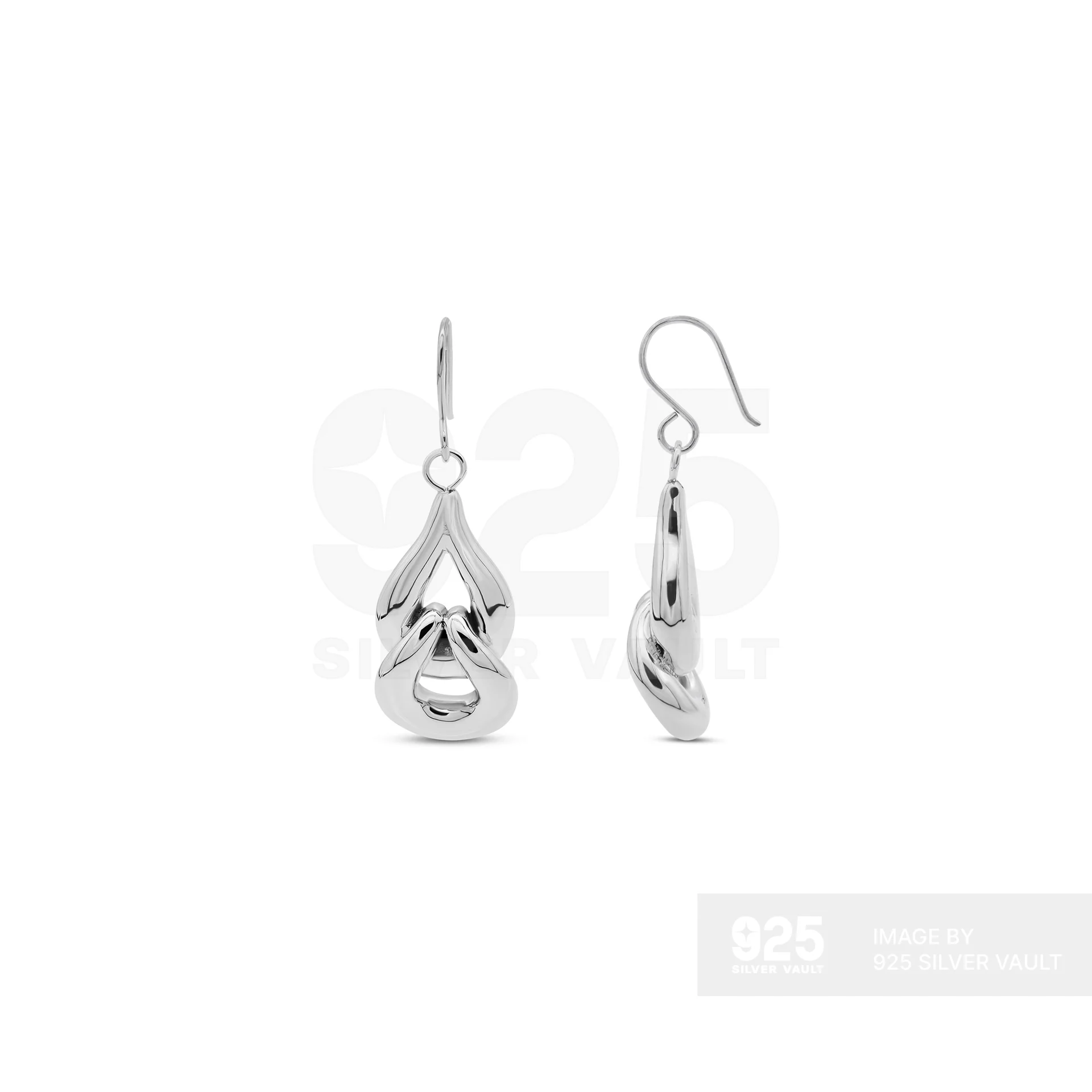 Layered Double Open Teardrop Drop Earrings