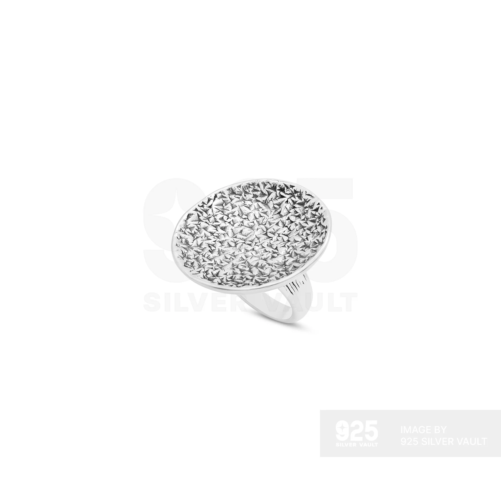 Large Flat Circular Diamond-Cut Ring - Image 2
