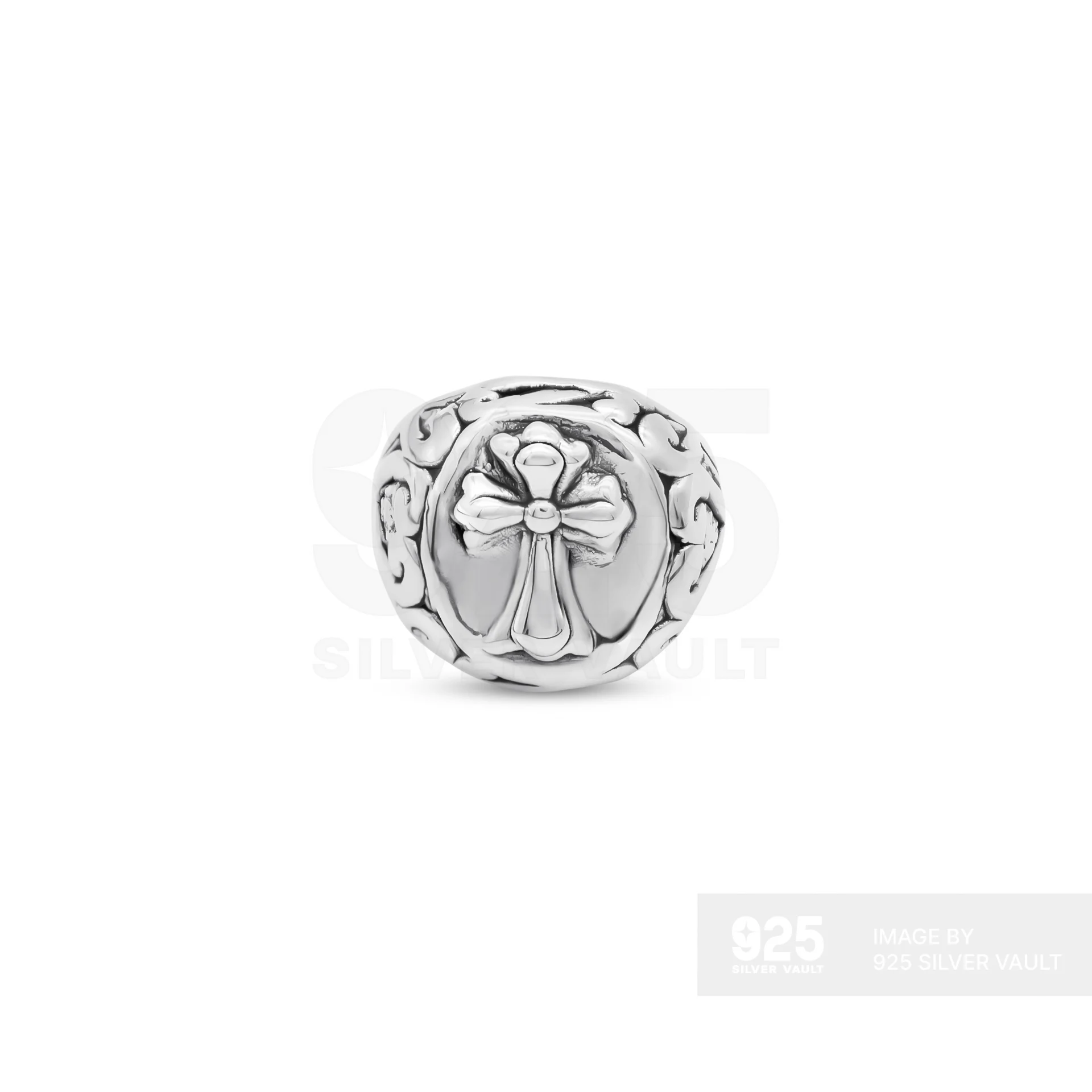 Domed Cross Shield Ring - Image 3