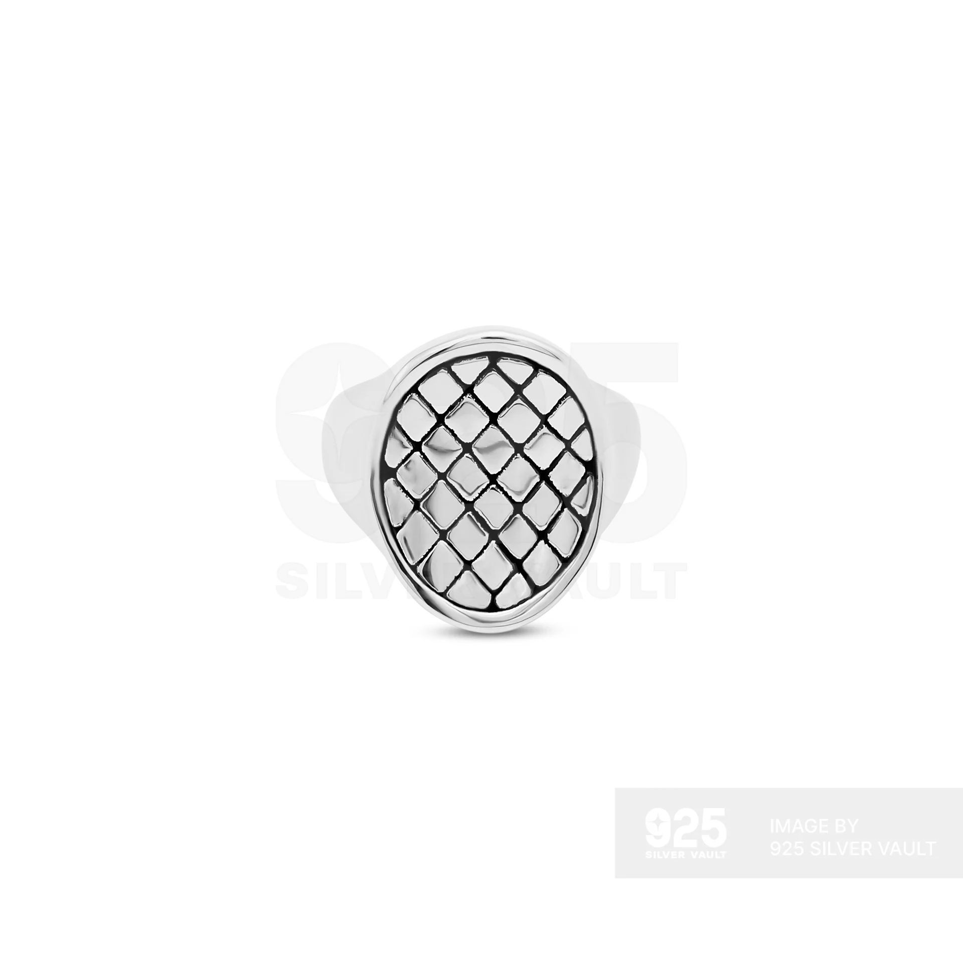 Cushion Mesh Pattern Signet Ring - Image 3