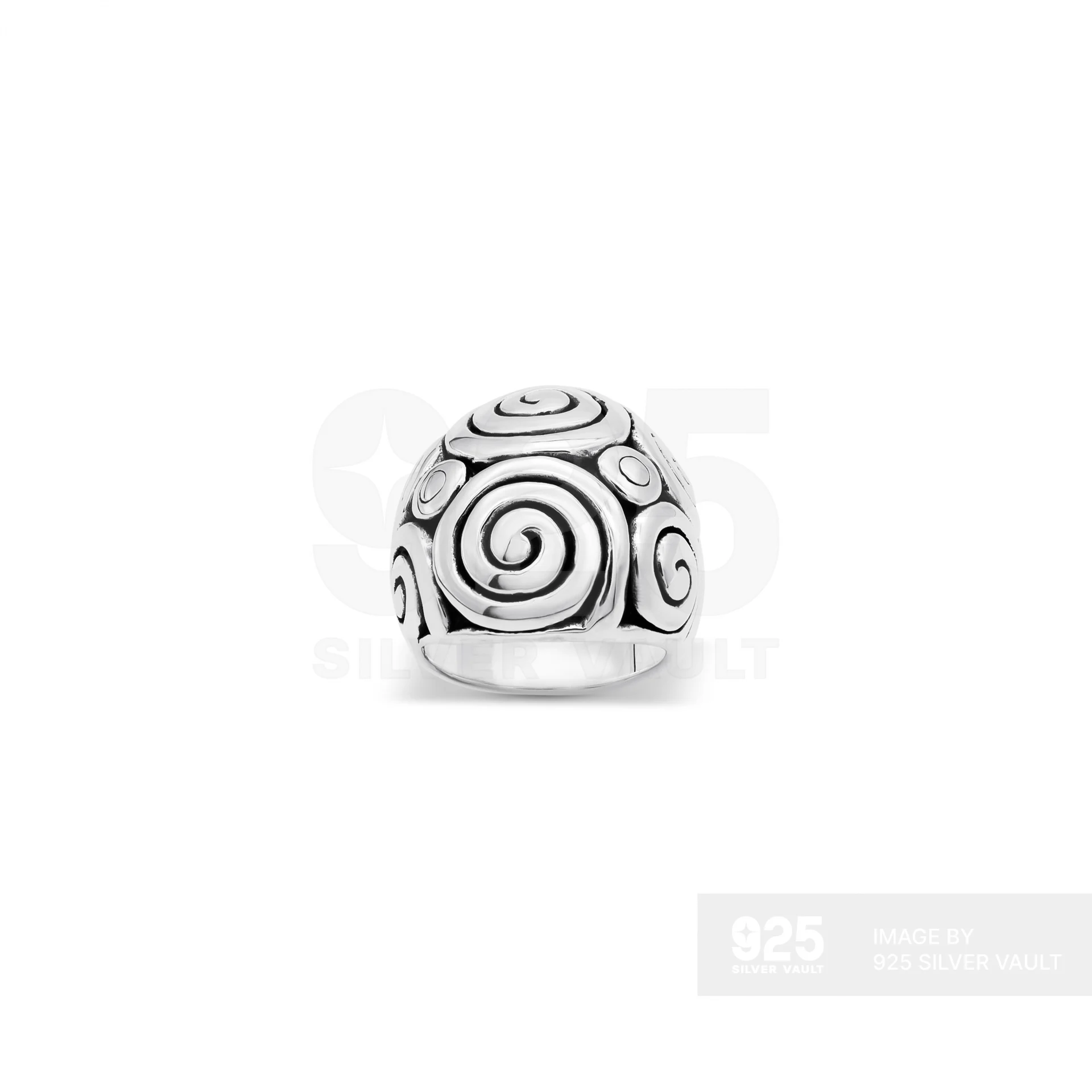 Domed Spiral Pattern Ring