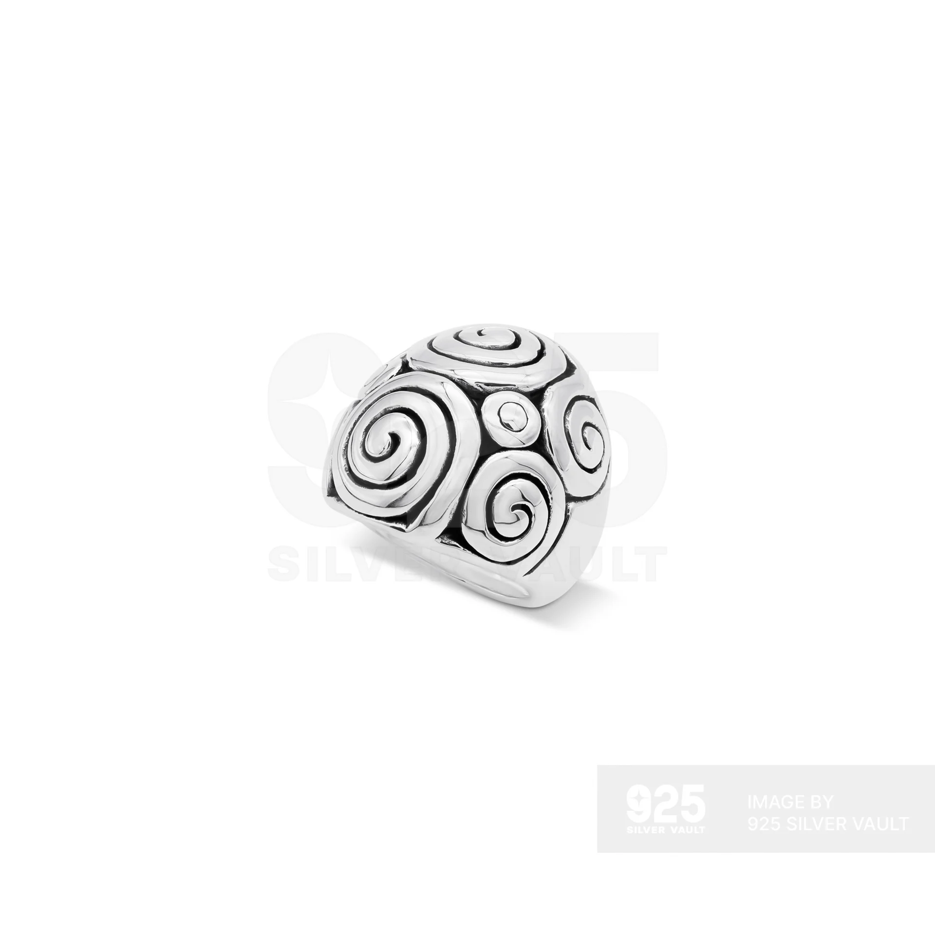 Domed Spiral Pattern Ring - Image 2
