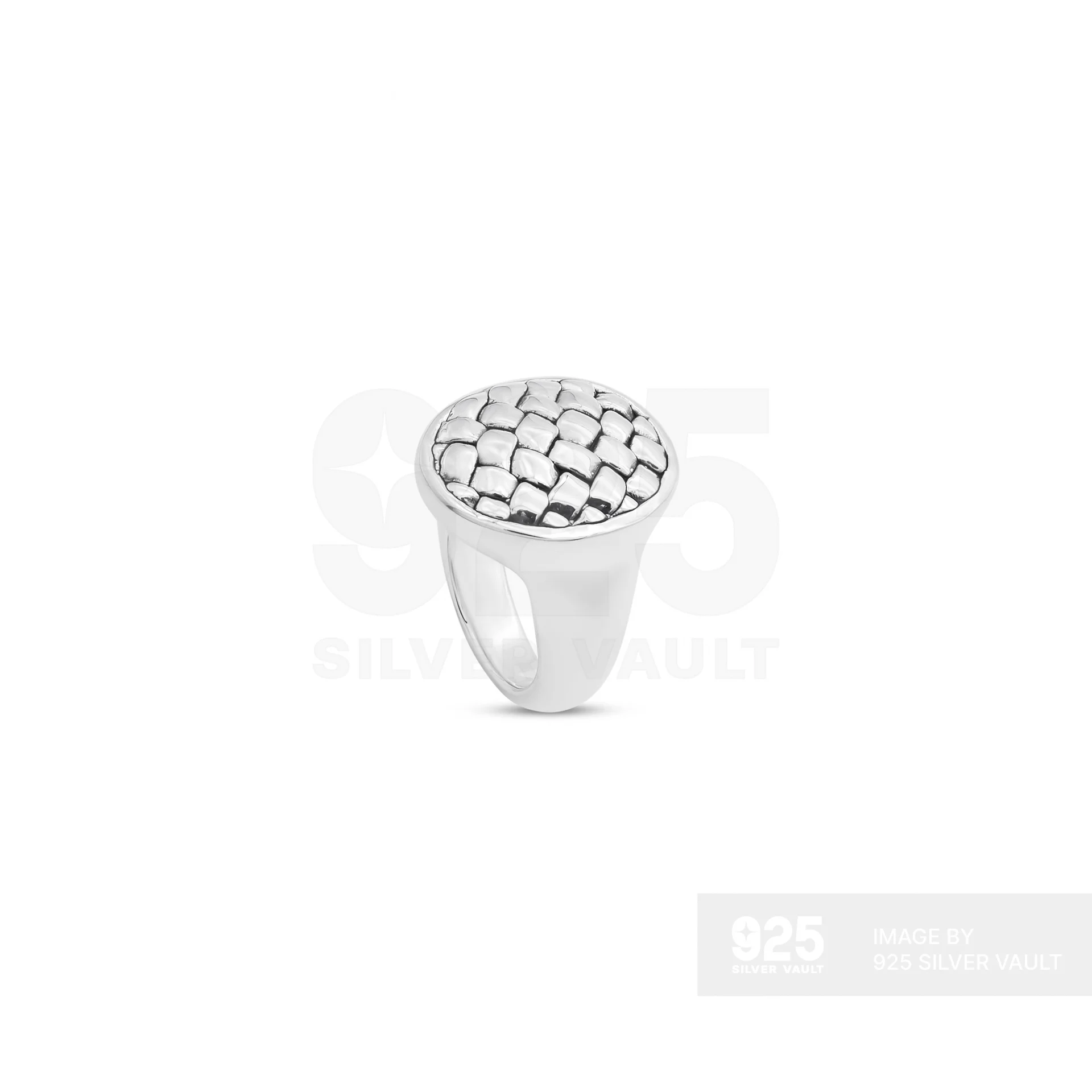 Loose Woven Pattern Signet Ring - Image 2
