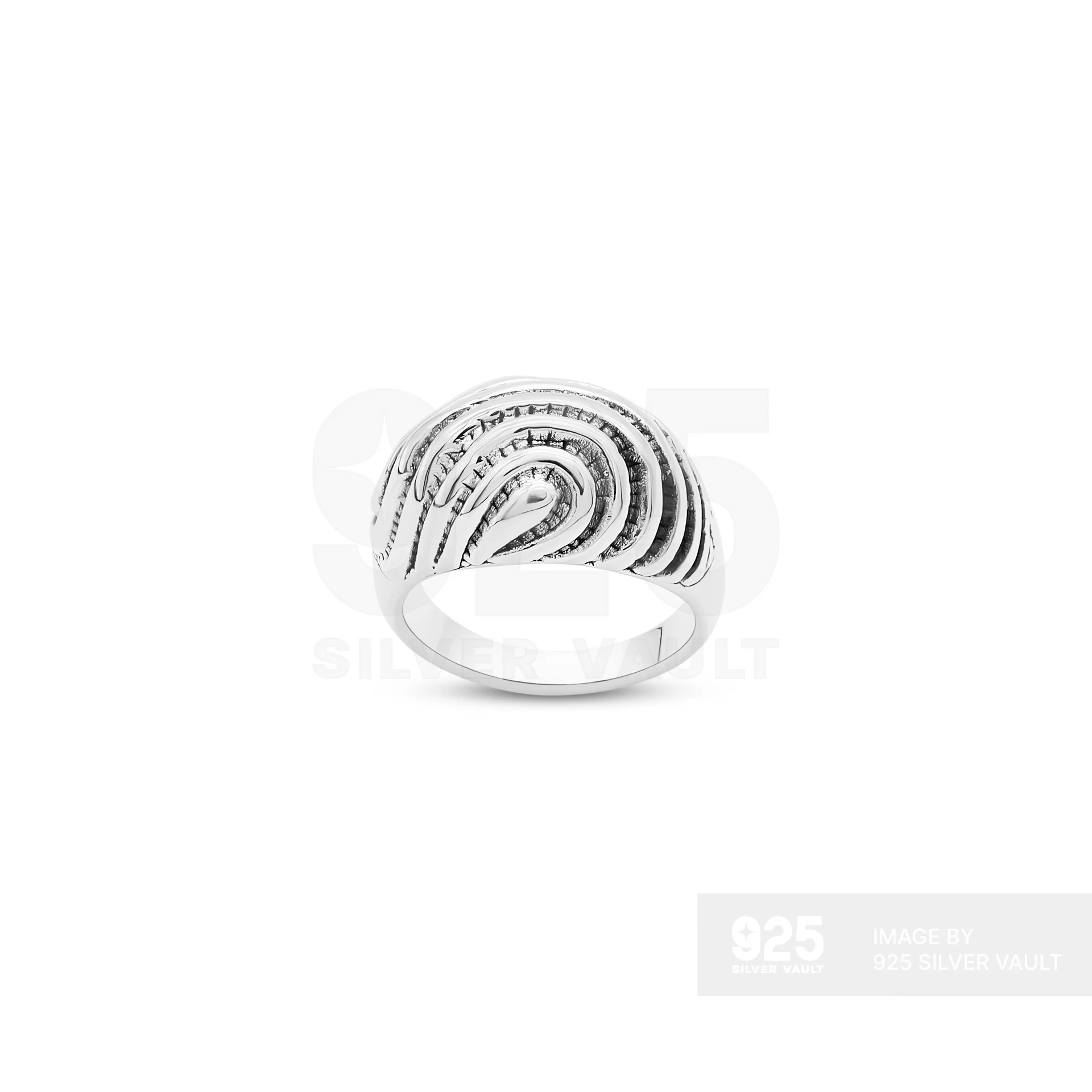 Tiered Wave Ridged Ring