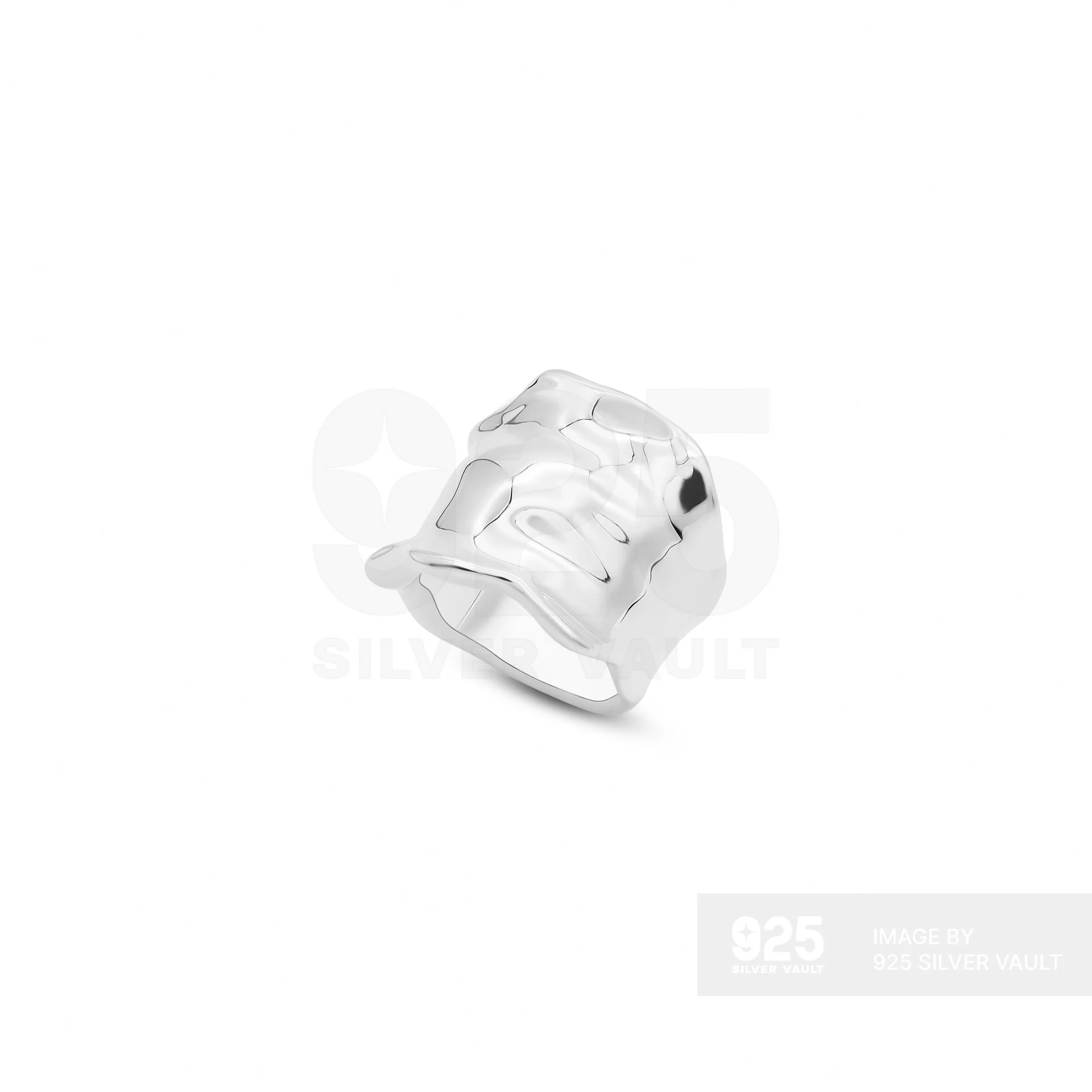 Wide Molten Cuff Ring - Image 2