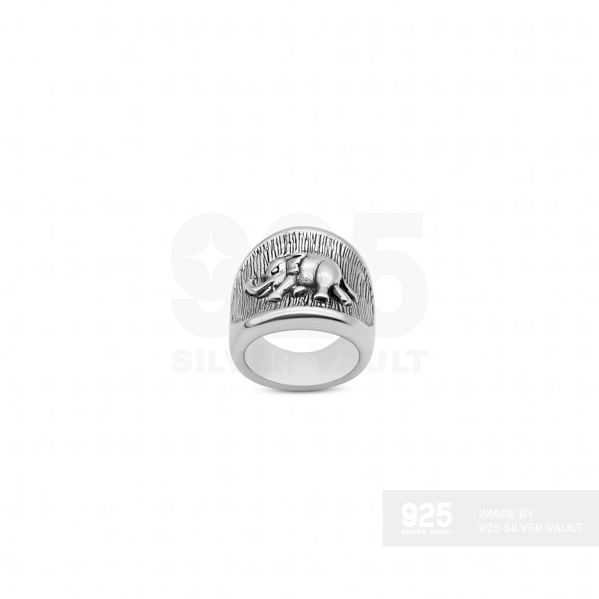 Elephant Wide Band Textured Ring
