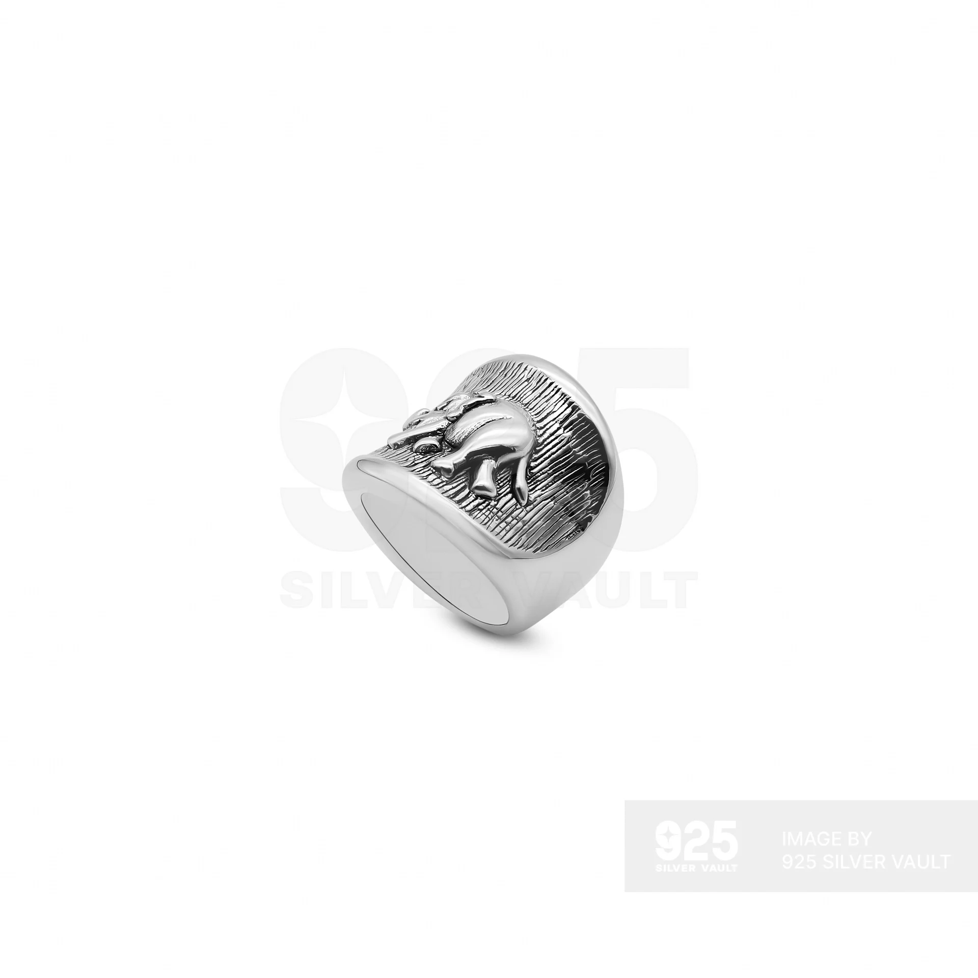 Elephant Wide Band Textured Ring - Image 2