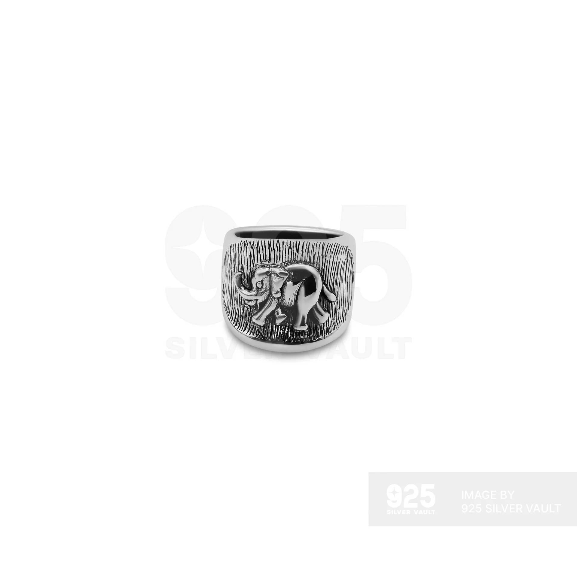 Elephant Wide Band Textured Ring - Image 3