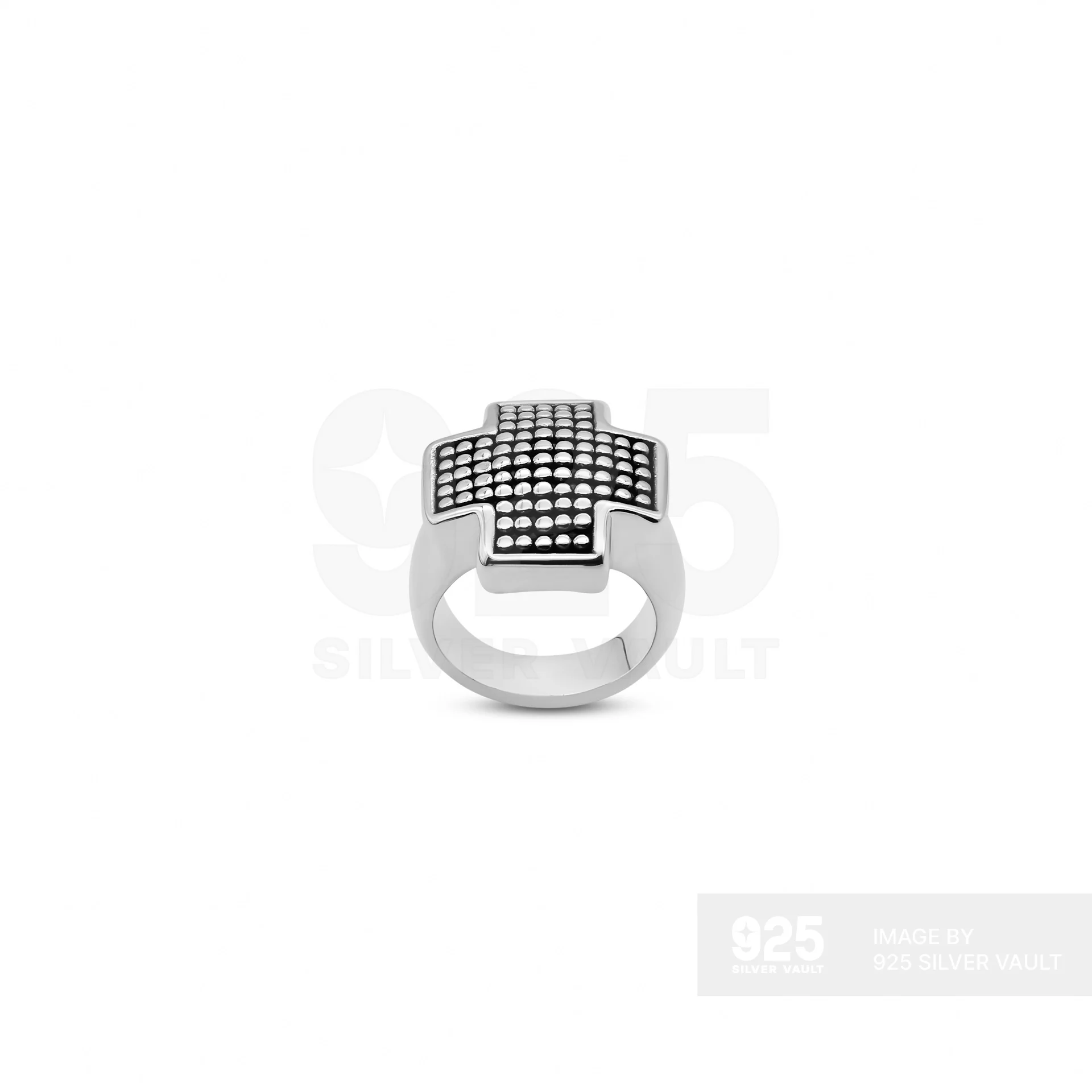 Cross Dot Grid Texture Ring