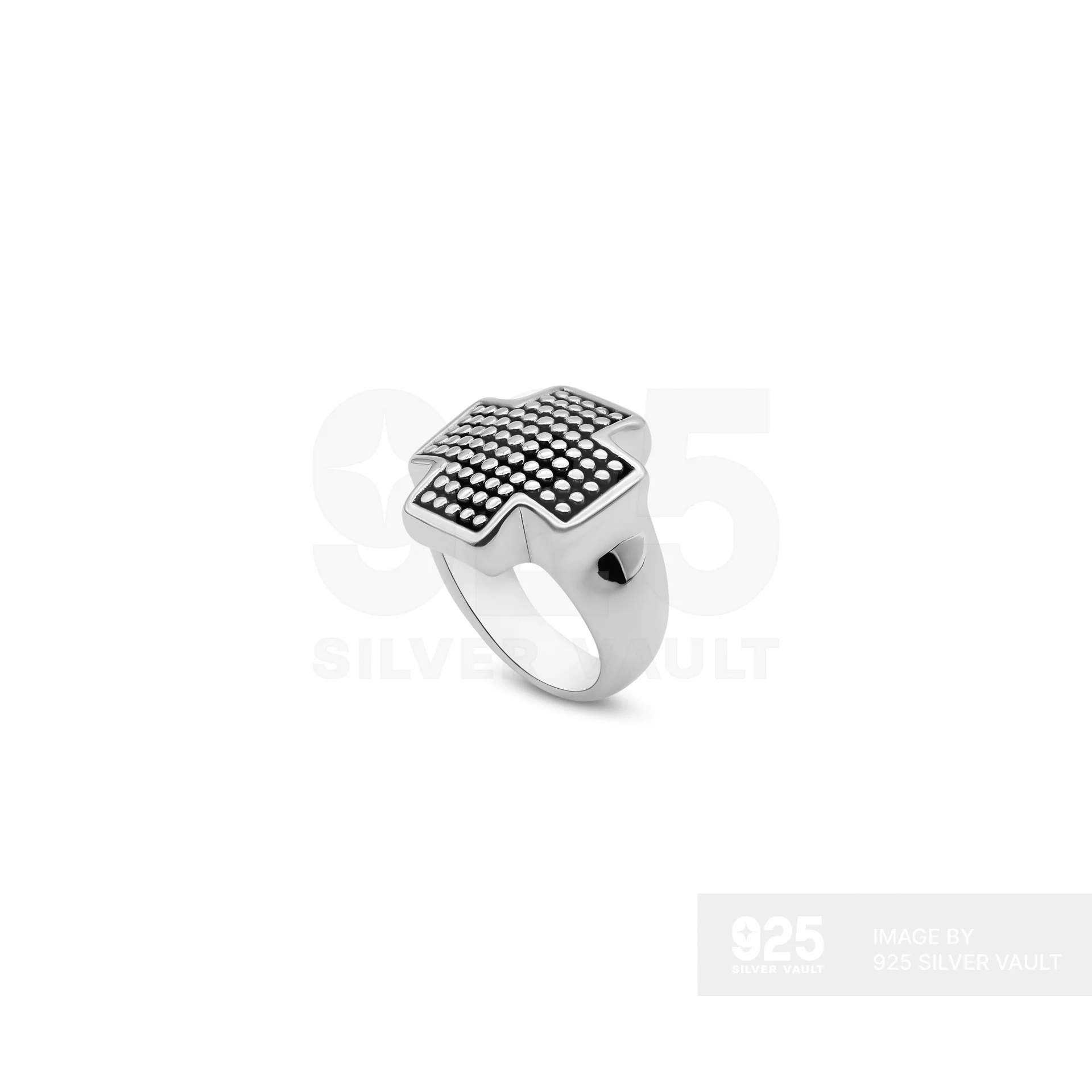 Cross Dot Grid Texture Ring - Image 2
