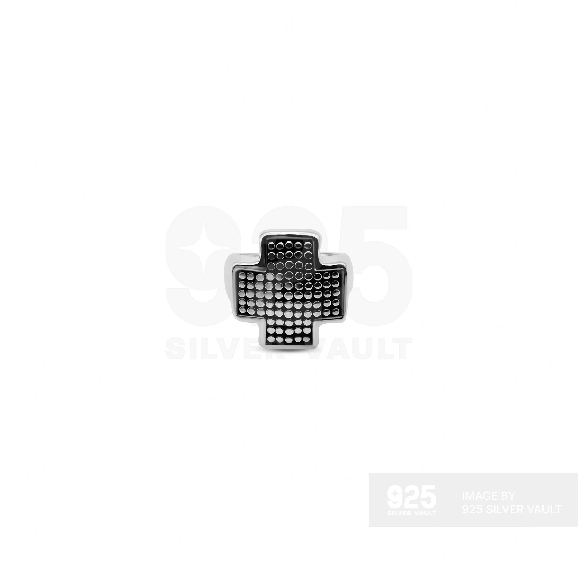 Cross Dot Grid Texture Ring - Image 3