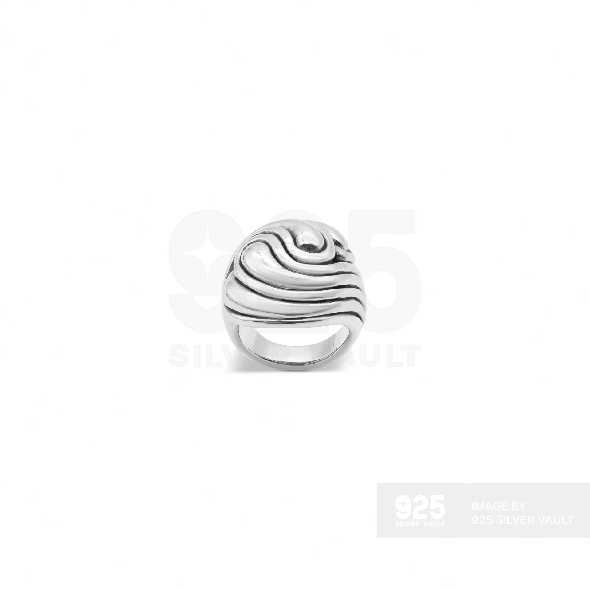 Swirling Wave Dome Ring