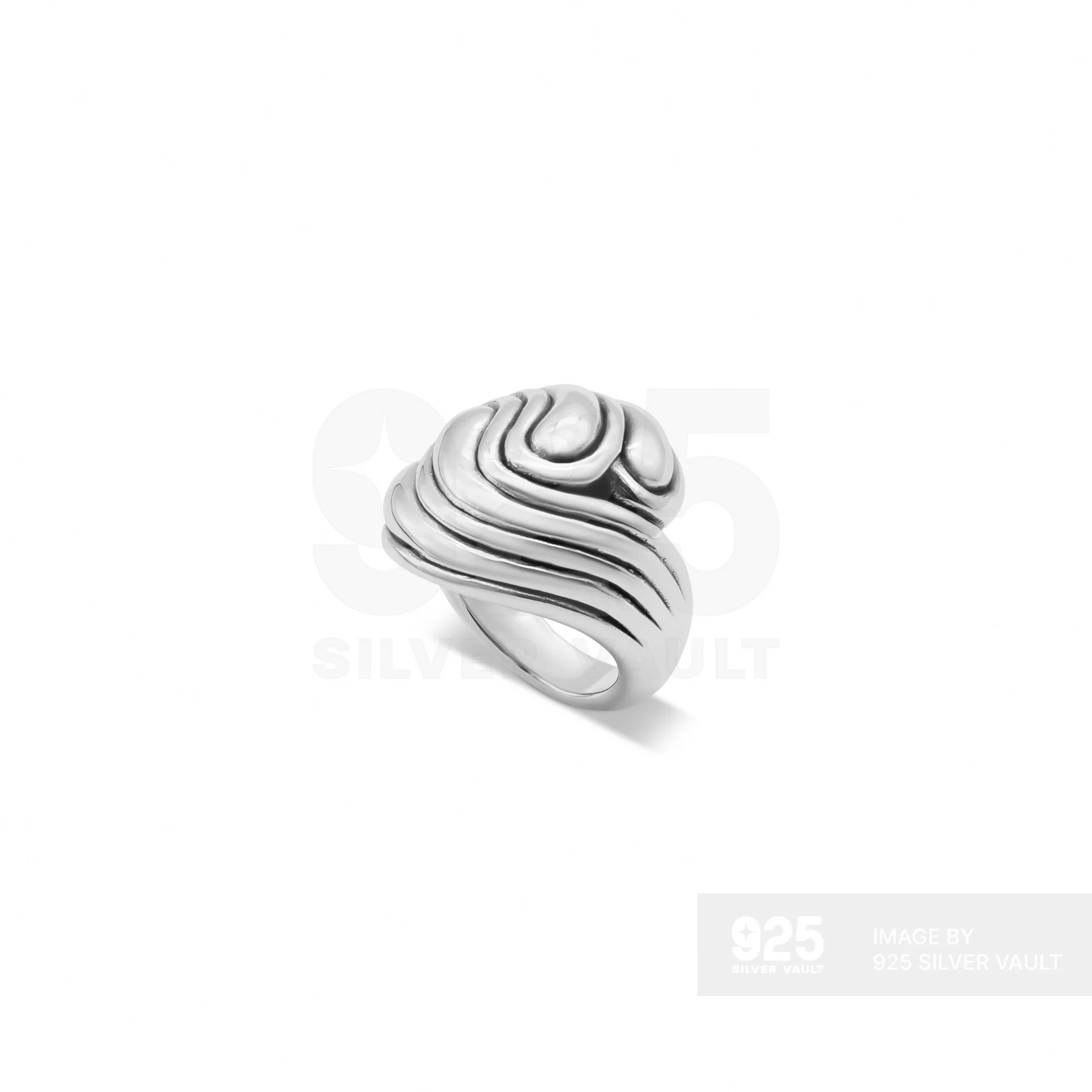 Swirling Wave Dome Ring - Image 2