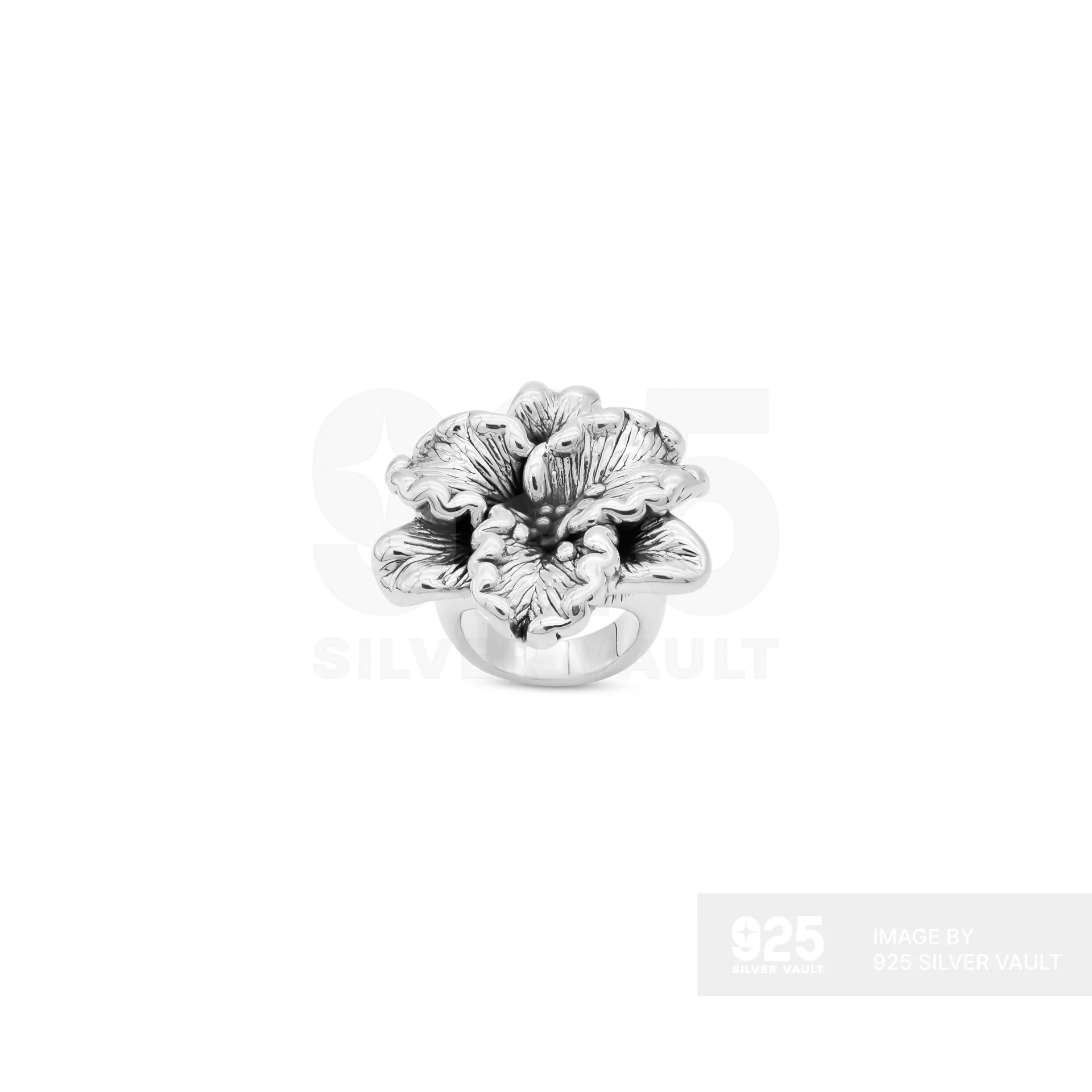 Open Hibiscus Flower Ring